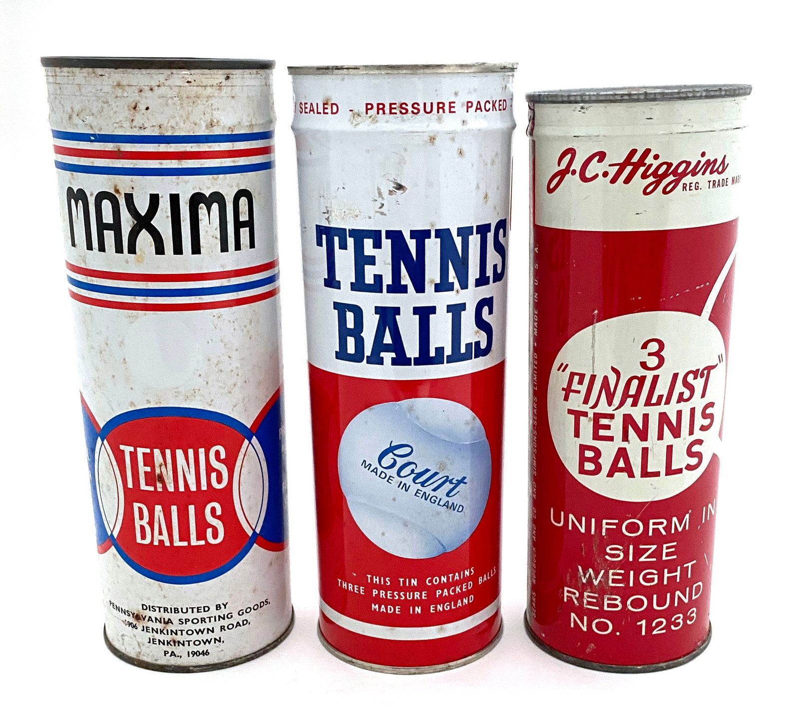Vintage Tennis Ball Can Collection - Three Assorted Tennis Ball Cans (1 of 2)