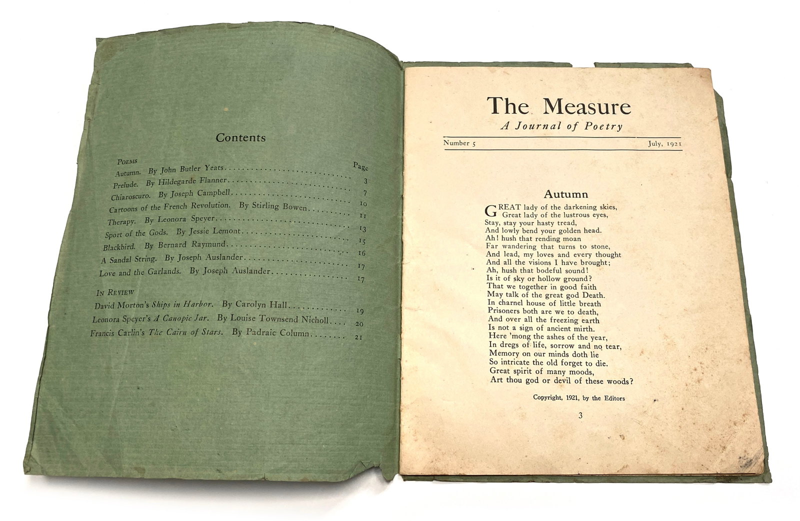 The Measure - A Journal of Poetry - July and August 1921 Issues - 3