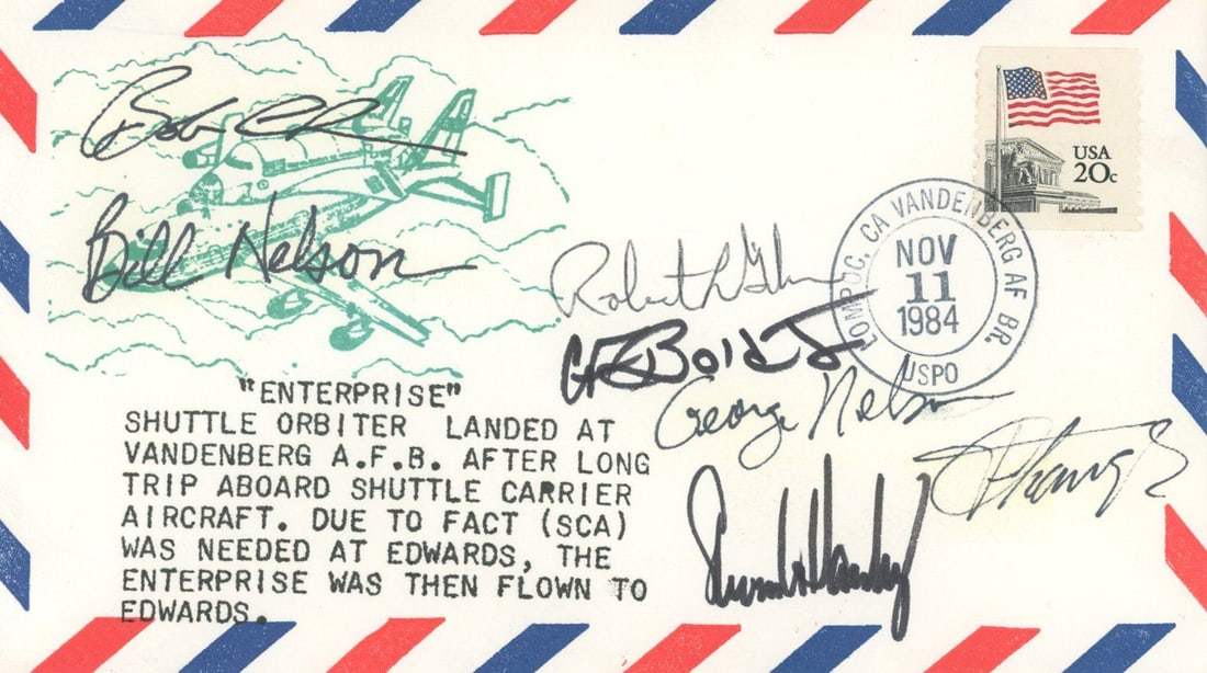 STS-61-C Crew - Space Shuttle Mission - Full Crew Autographed Cover (1 of 1)