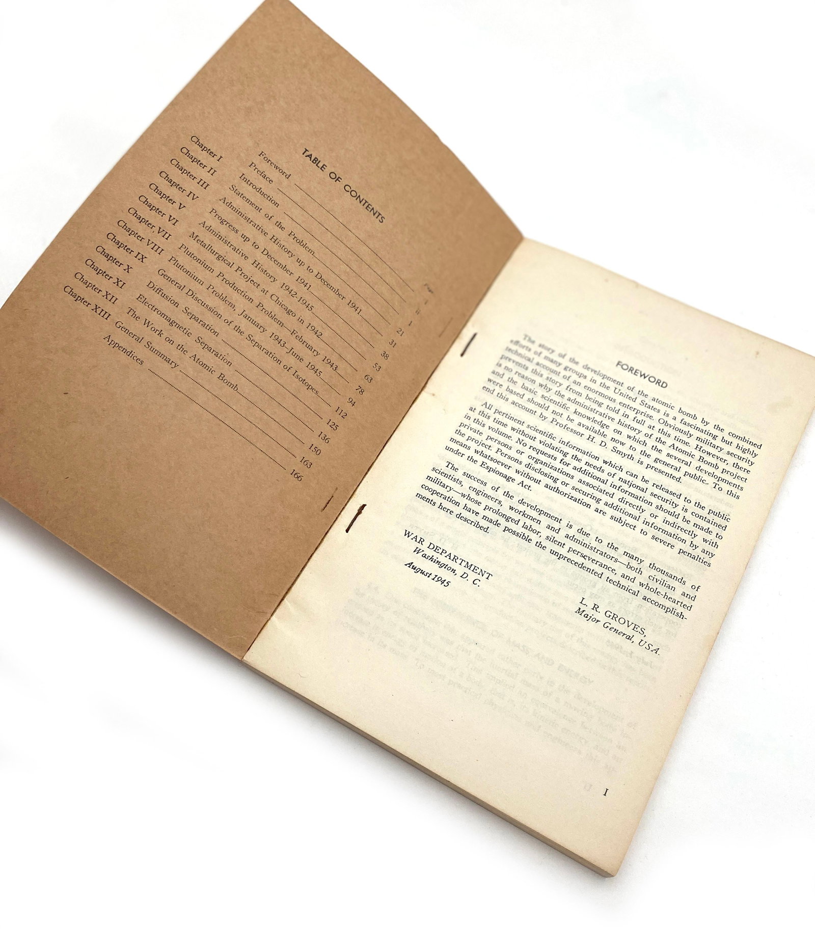 Manhattan Project - Henry DeWolf Smyth - The Smyth Report - First Edition Book, August 194 - 3