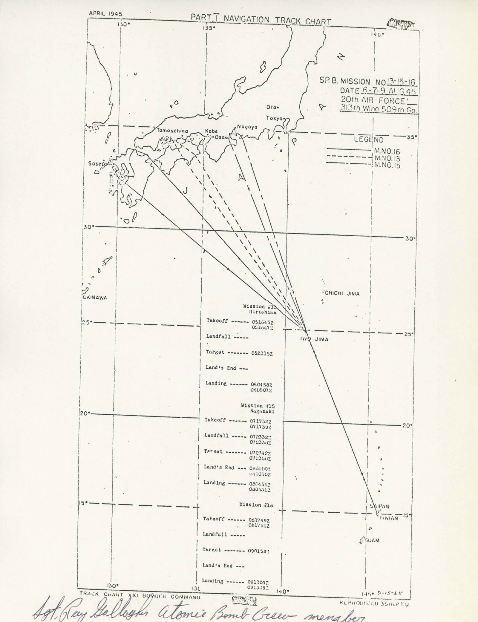 Ray Gallagher – Atomic Bomb Crew Member – Trio of Autographed Mission Documents - 4