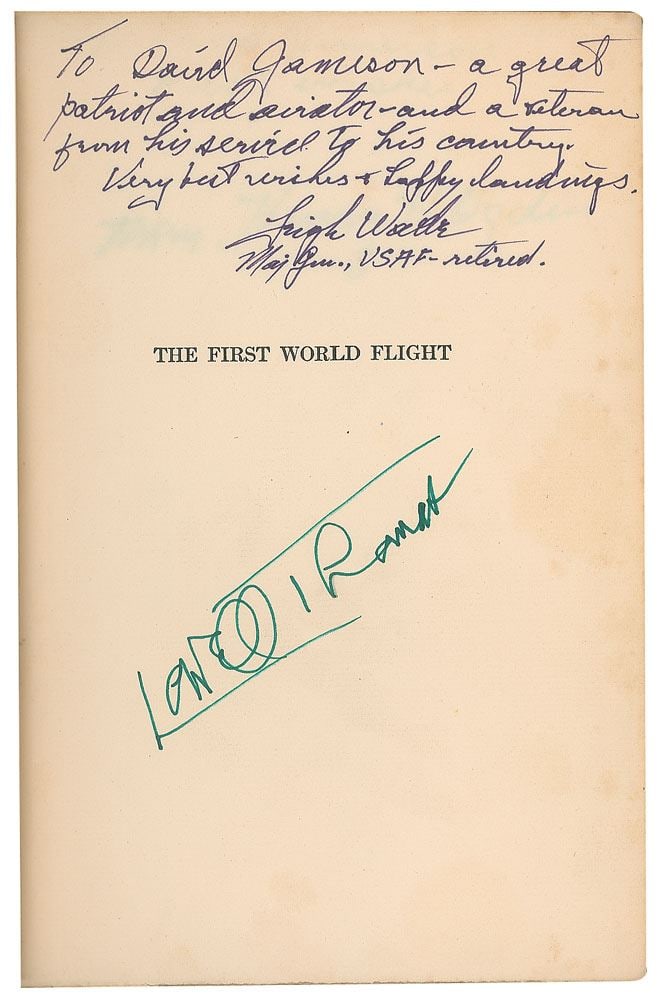 First Around-the-World Flight Archive – Douglas World Cruiser Chicago Fabric & Autographed Boo - 3