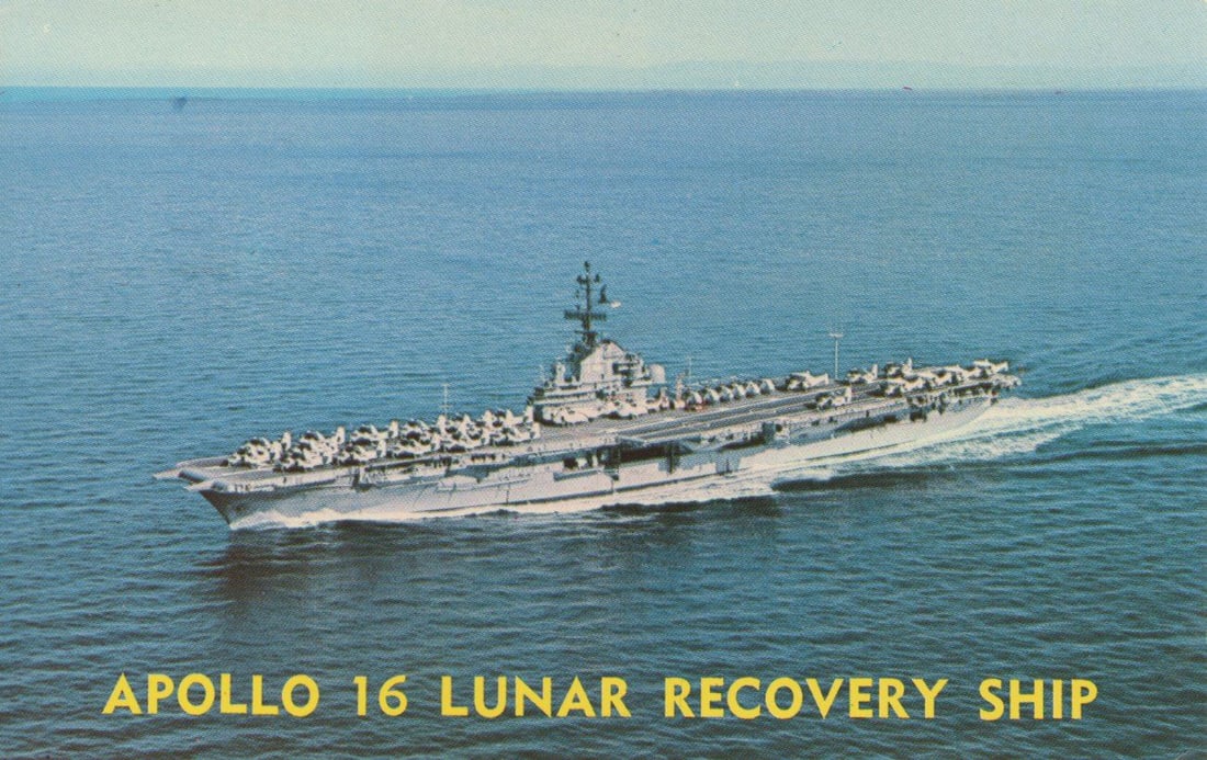 Charlie Duke - Apollo 16 Lunar Module Pilot - Autographed Apollo 16 Recovery Ship Postcard - 3