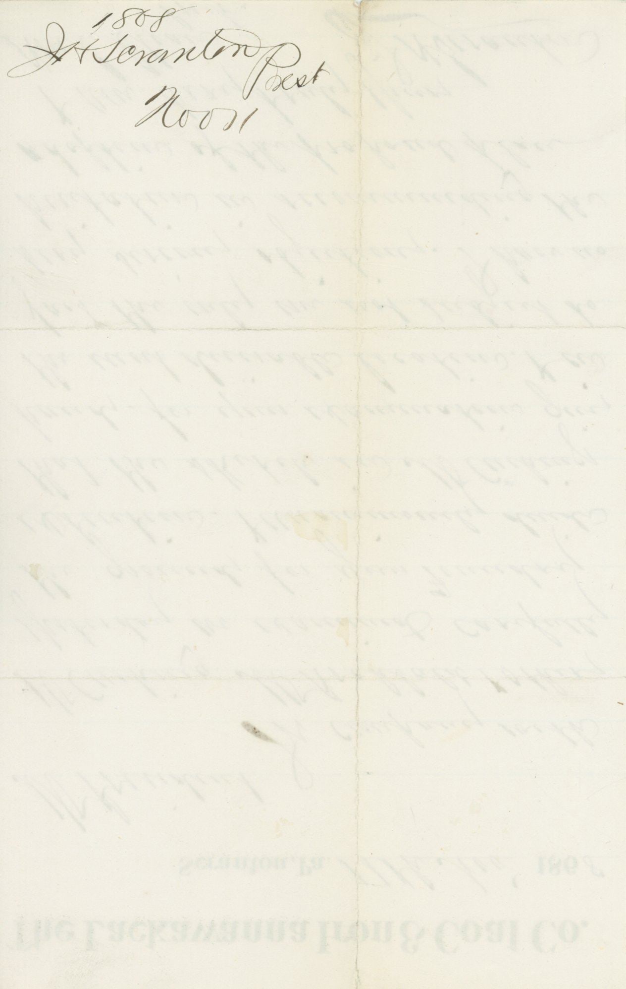 Joseph H. Scranton - Lackawanna Iron & Coal Co. President - ALS Regarding Foundry Site - 1868 - 2