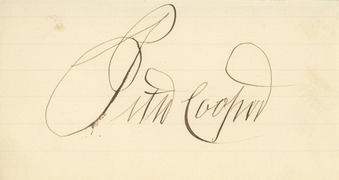Peter Cooper – Industrialist & Founder of Cooper Union – Autographed Slip with Lincoln I - 2