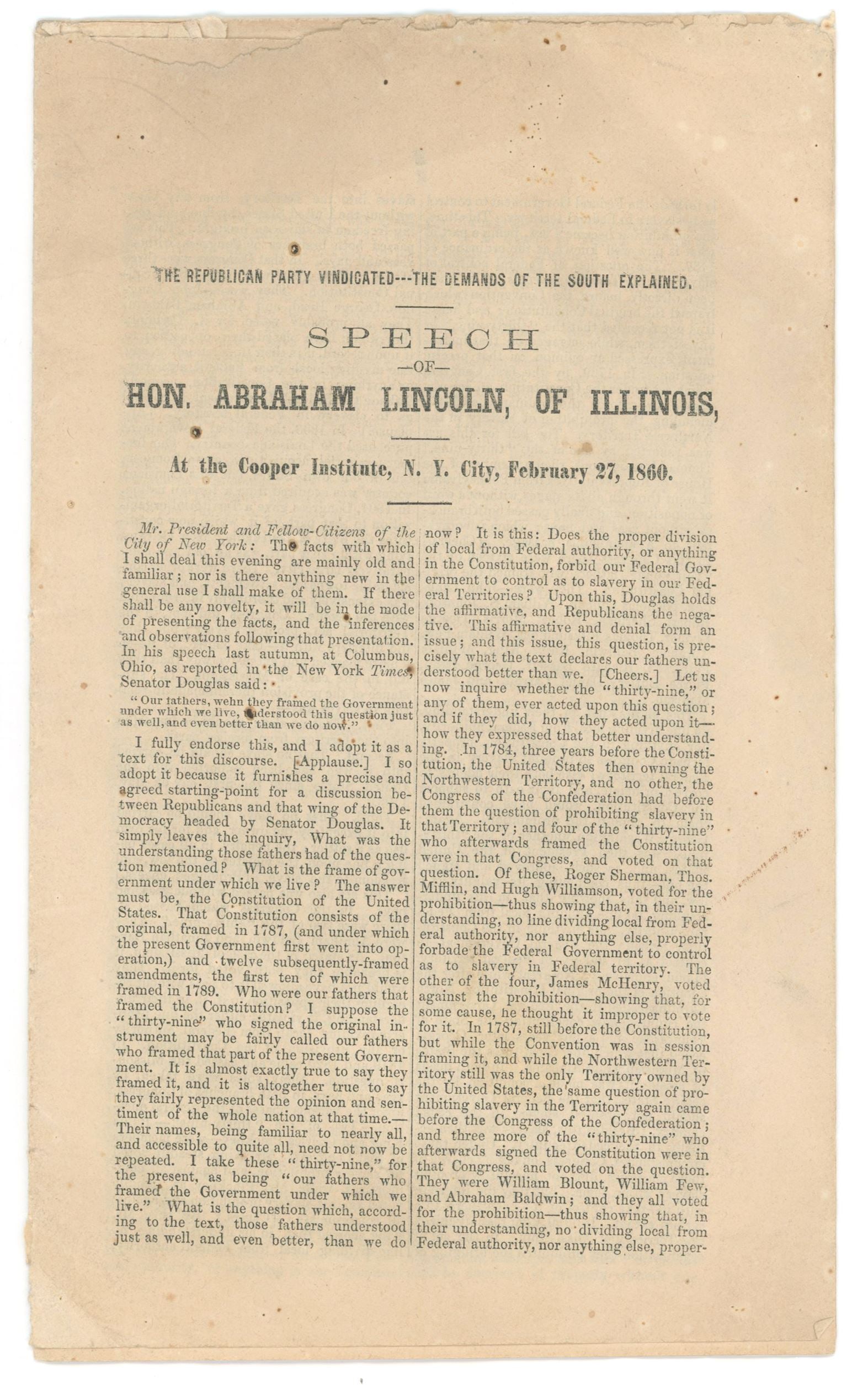 Peter Cooper – Industrialist & Founder of Cooper Union – Autographed Slip with Lincoln I - 4