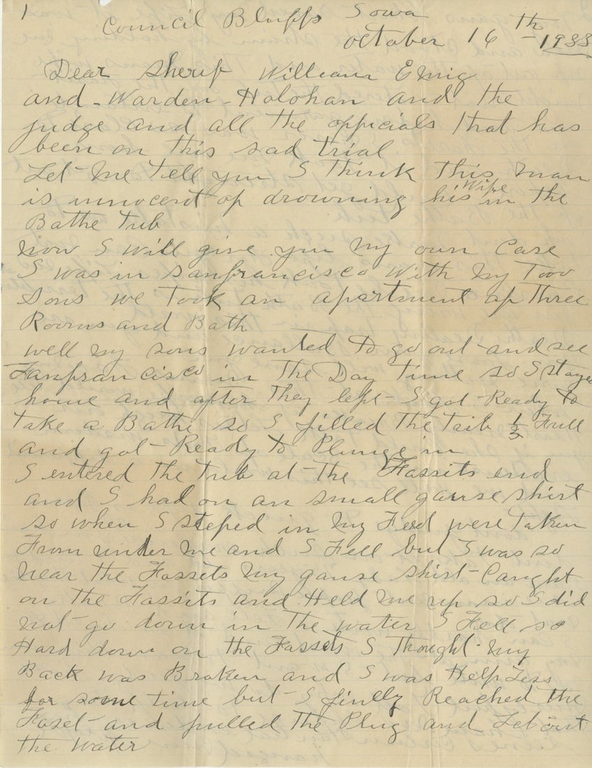 David Lamson - Murder Trial Archive - Four-Page Contemporary Letter & Research Collection - 2