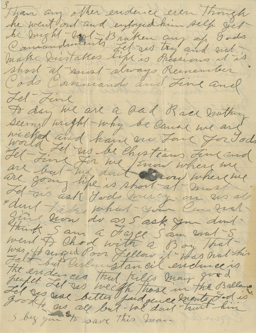 David Lamson - Murder Trial Archive - Four-Page Contemporary Letter & Research Collection - 4