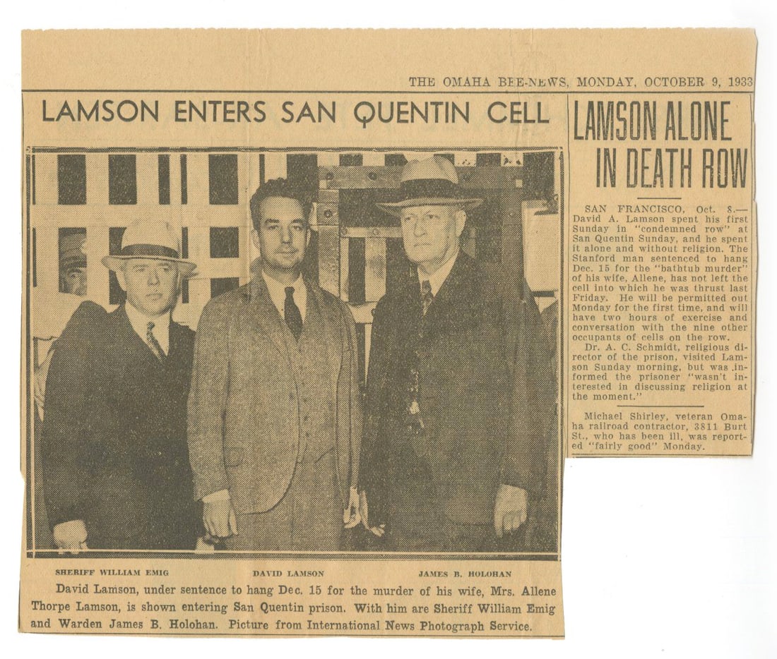 David Lamson - Murder Trial Archive - Four-Page Contemporary Letter & Research Collection - 6