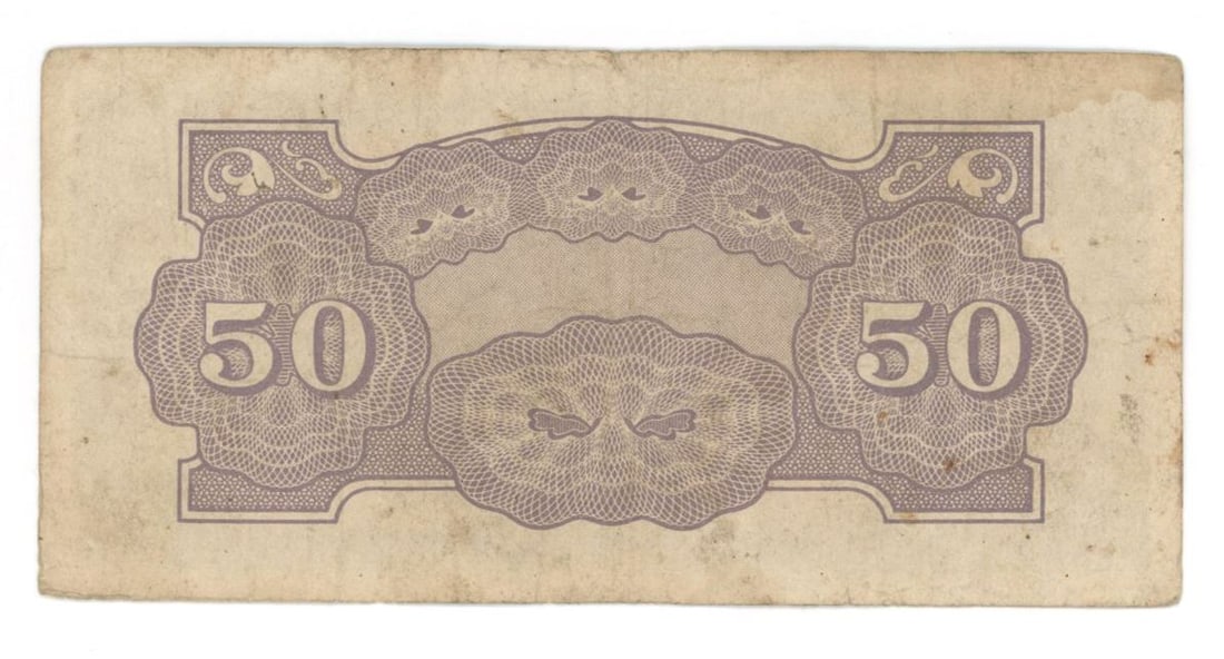 George R. Caron - Enola Gay Tail Gunner - Autographed Japanese Occupation 50 Centavos Note - 2