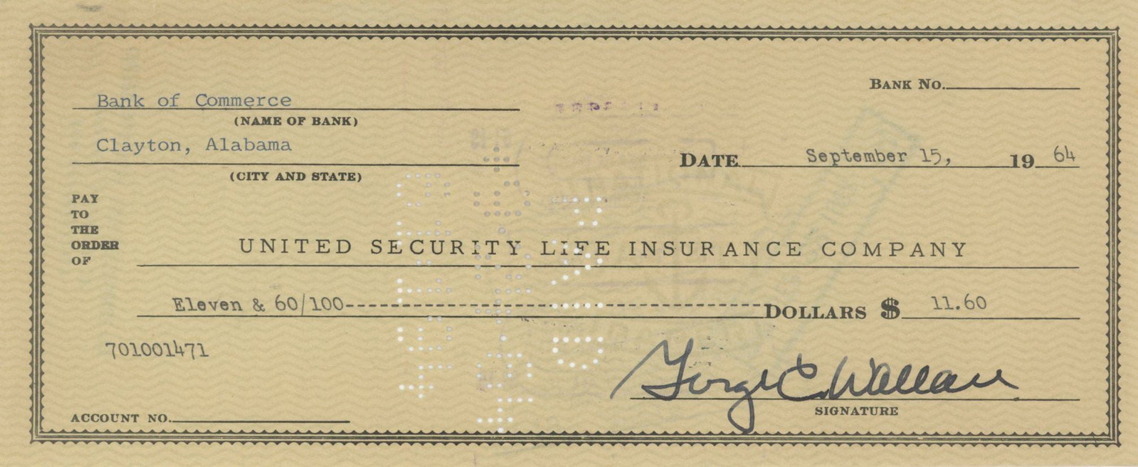 George Wallace - Alabama Governor & Presidential Candidate - Collection of 3 Signed Checks - 2