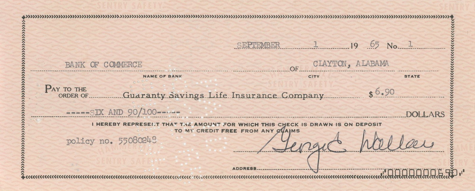 George Wallace - Alabama Governor & Presidential Candidate - Collection of 3 Signed Checks - 3
