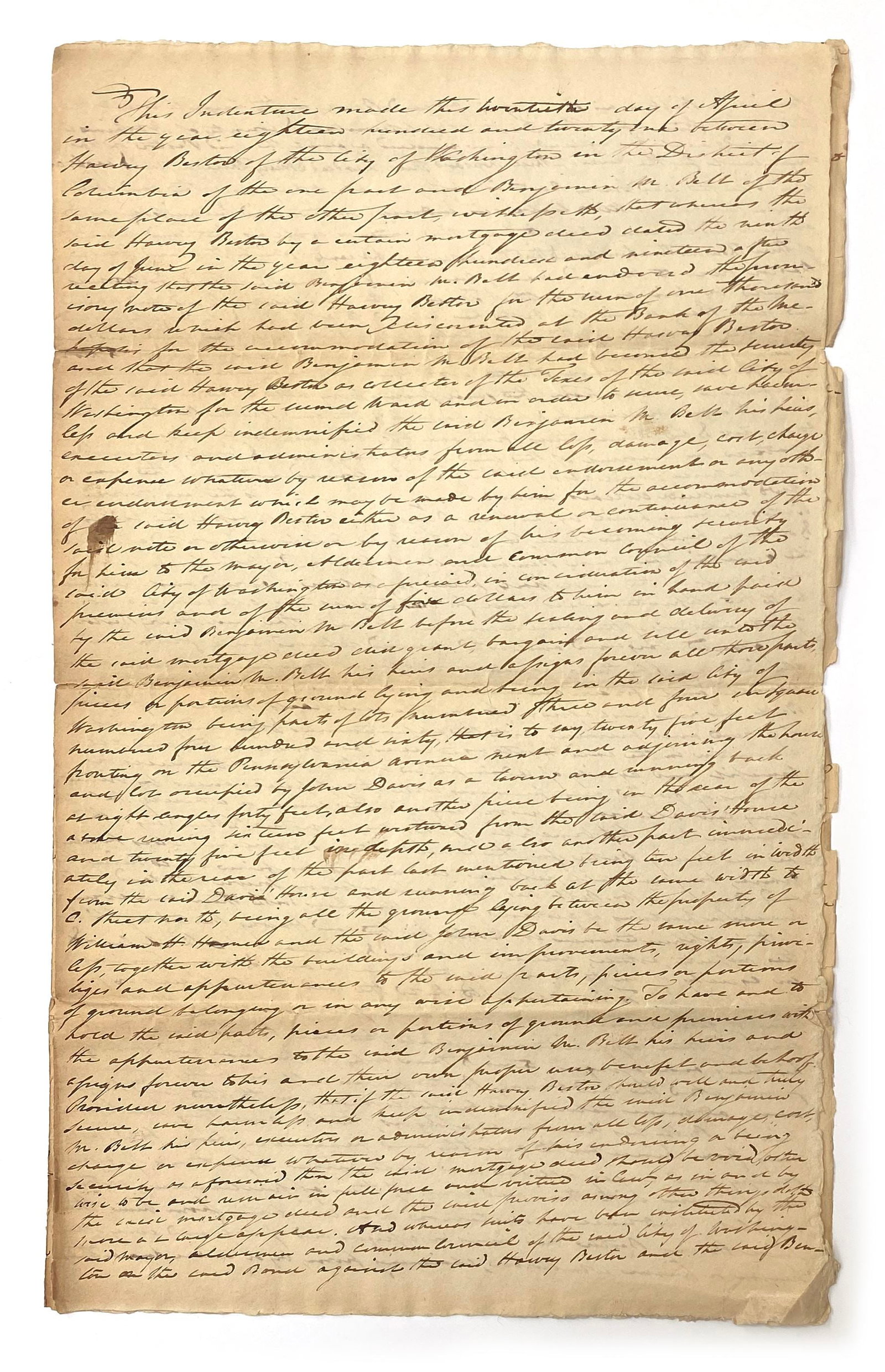 William Thornton - Architect of the U.S. Capitol - Manuscript Land Release Document - 1821 - 2