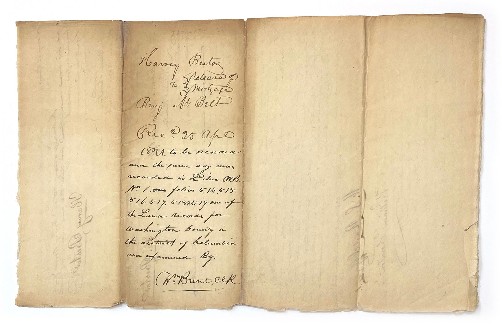 William Thornton - Architect of the U.S. Capitol - Manuscript Land Release Document - 1821 - 4