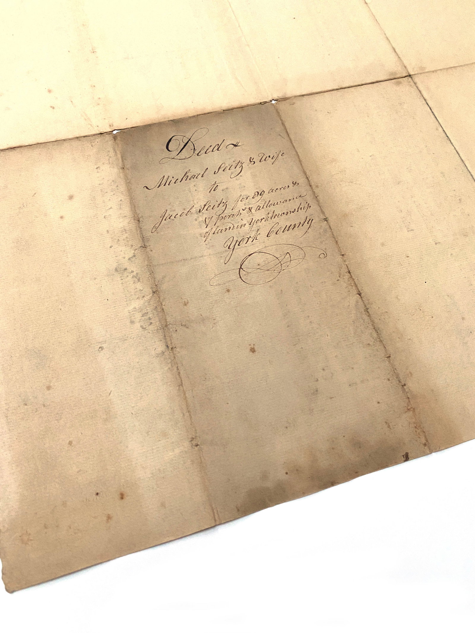 York County, Pennsylvania - Land Indenture - Manuscript Deed - April 1, 1822 - 2
