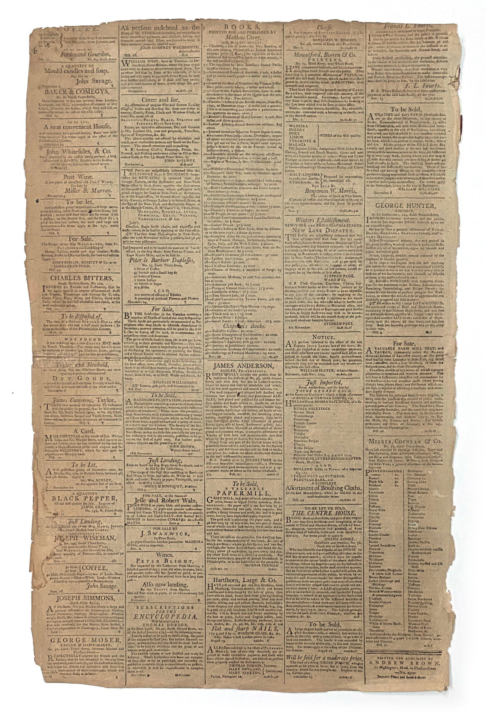 Philadelphia Gazette - Universal Daily Advertiser - Philadelphia, PA - December 4, 1794 - 3