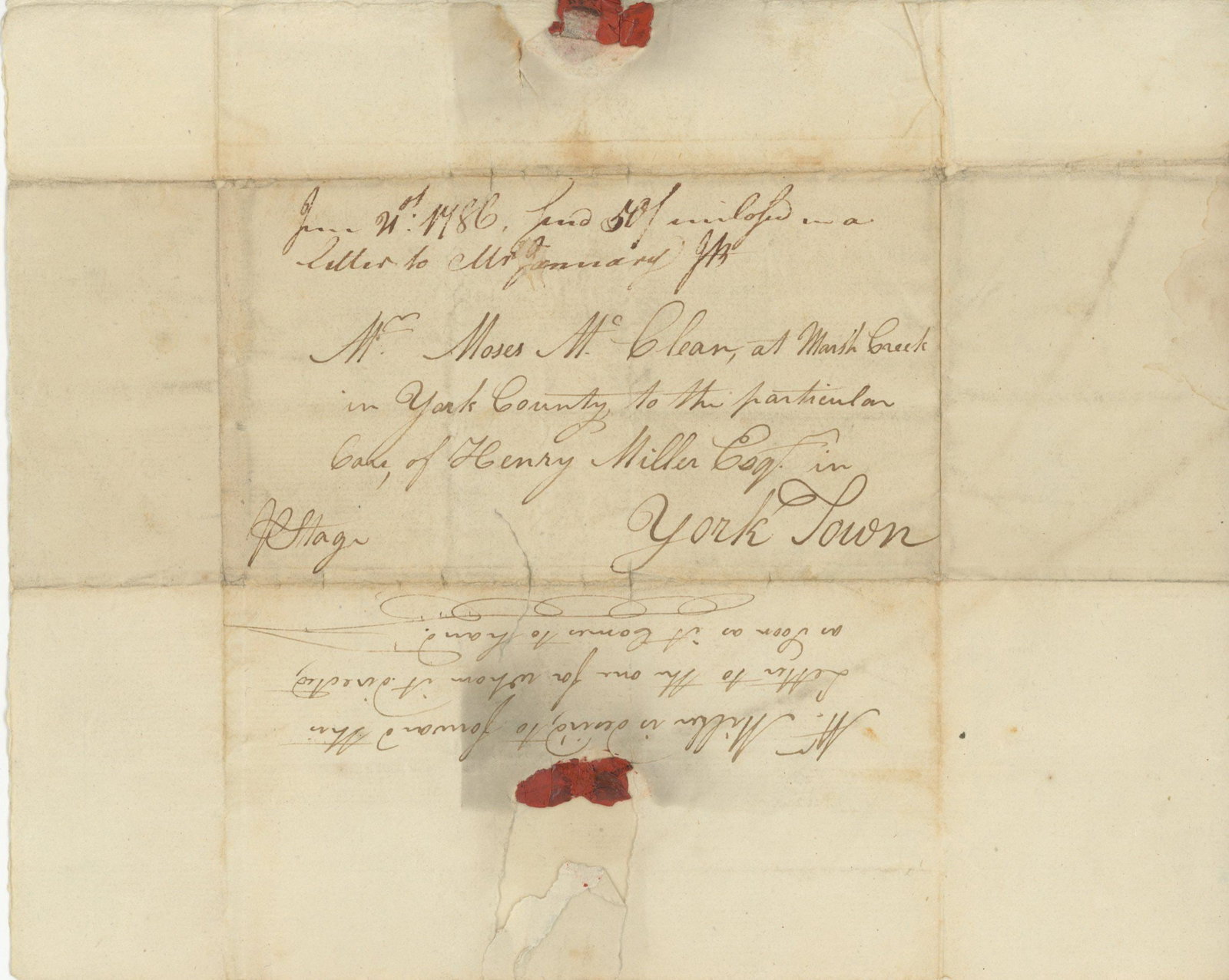 Philadelphia 1786 - Benjamin January (Stationer) - Record Book Payment Req. to Moses McClean - 2
