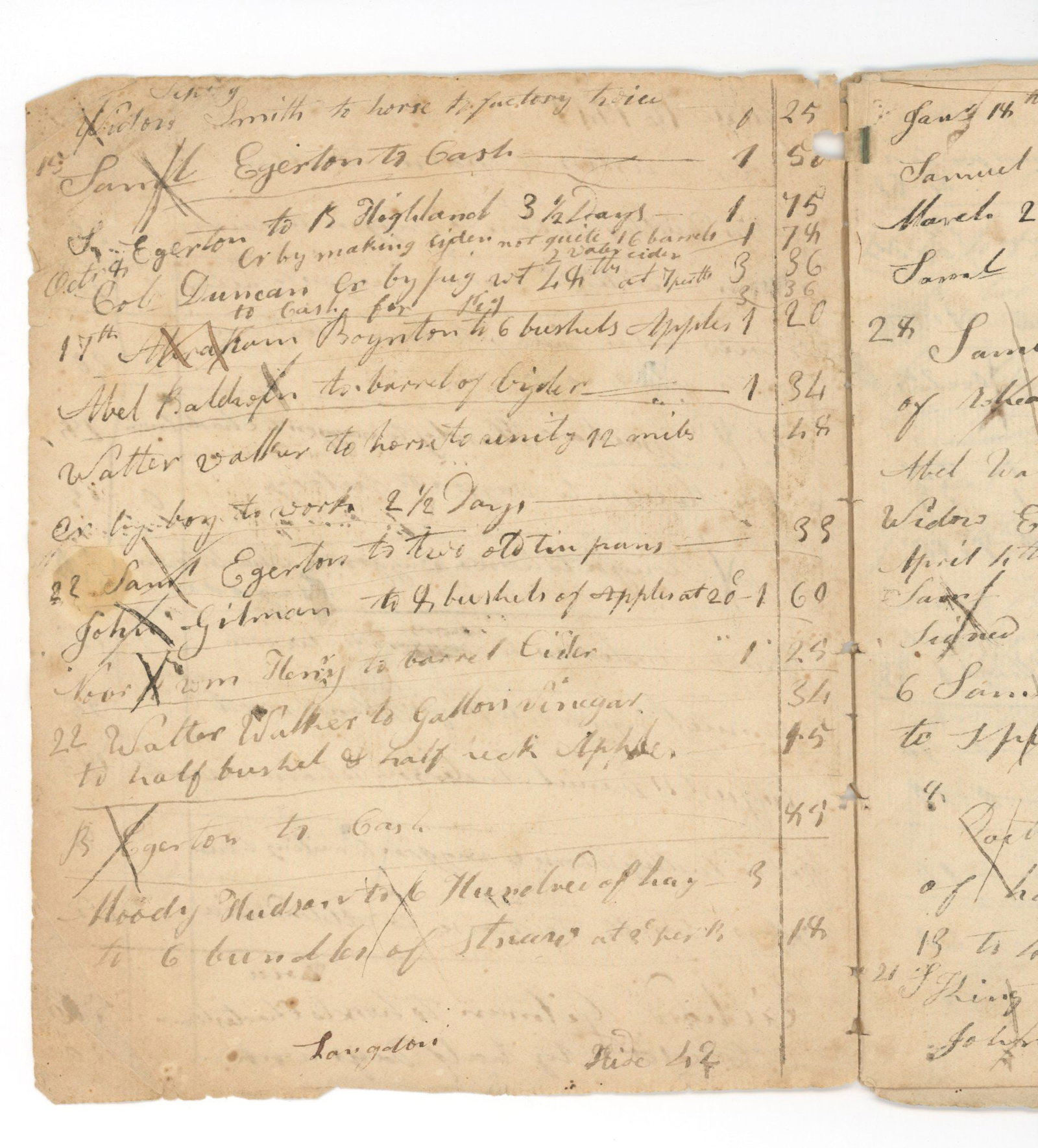 New Hampshire - Manuscript Payment & Farm Account Ledger - 1817-1820 - 2