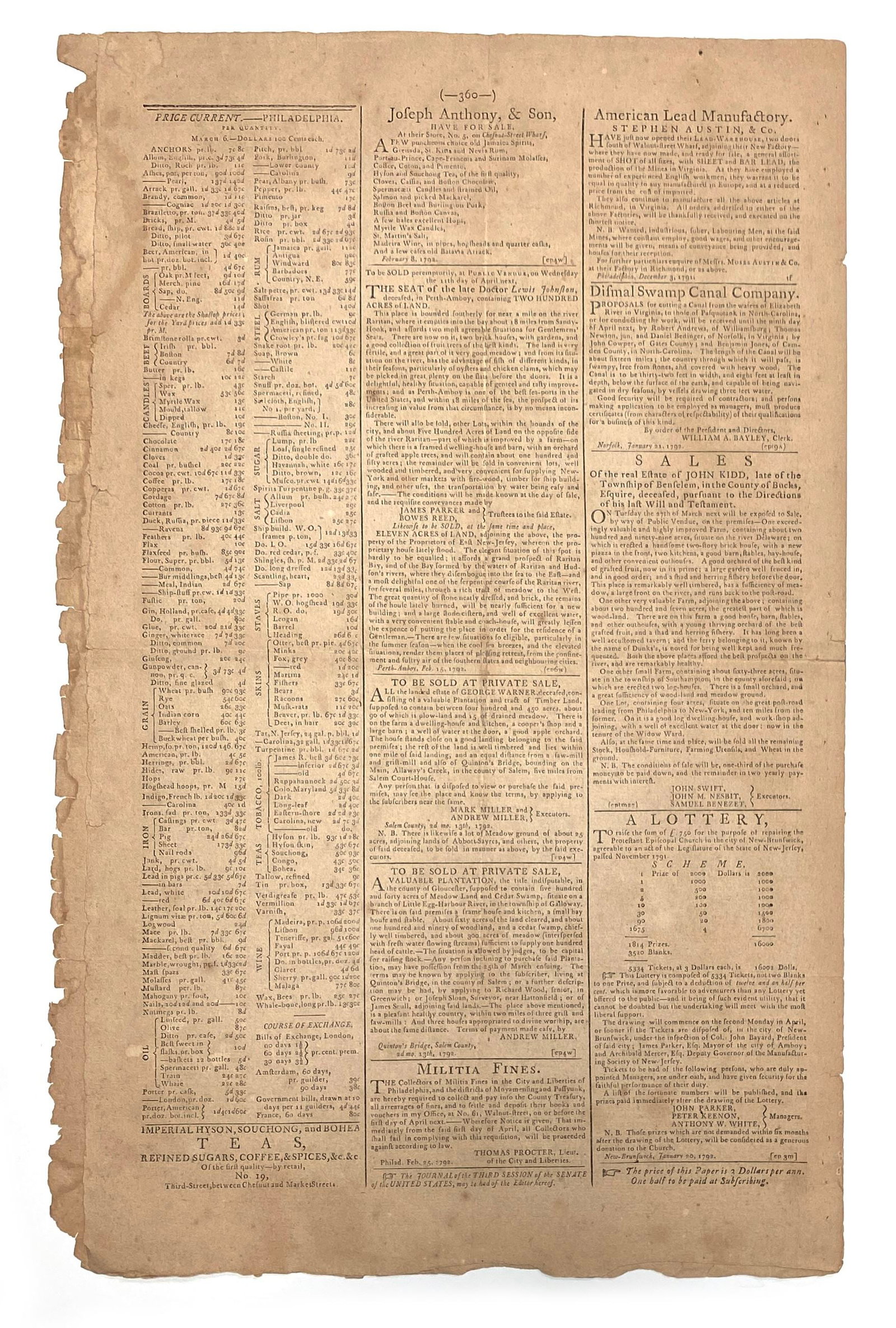 Alexander Hamilton Treasury Report - Gazette of the United States - March 7, 1792 - 3