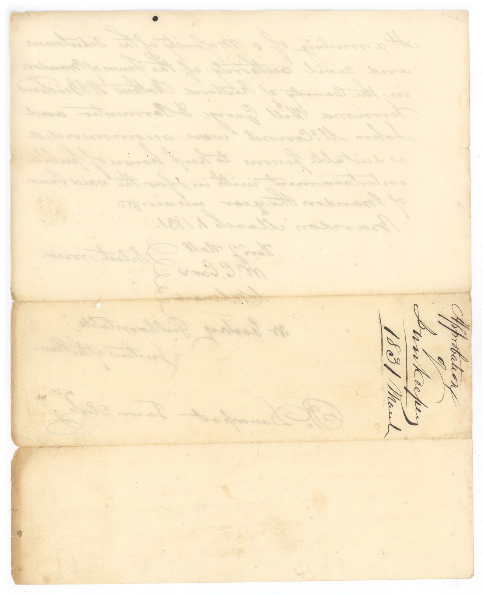 1831 Brandon, VT - Select Men Recommendation to Keep a House of Public Entertainment - 2