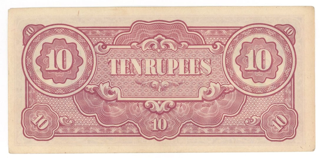Charles Albury - 509th Composite Group Pilot - Autographed Japanese Occupation 10 Rupees Note - 2