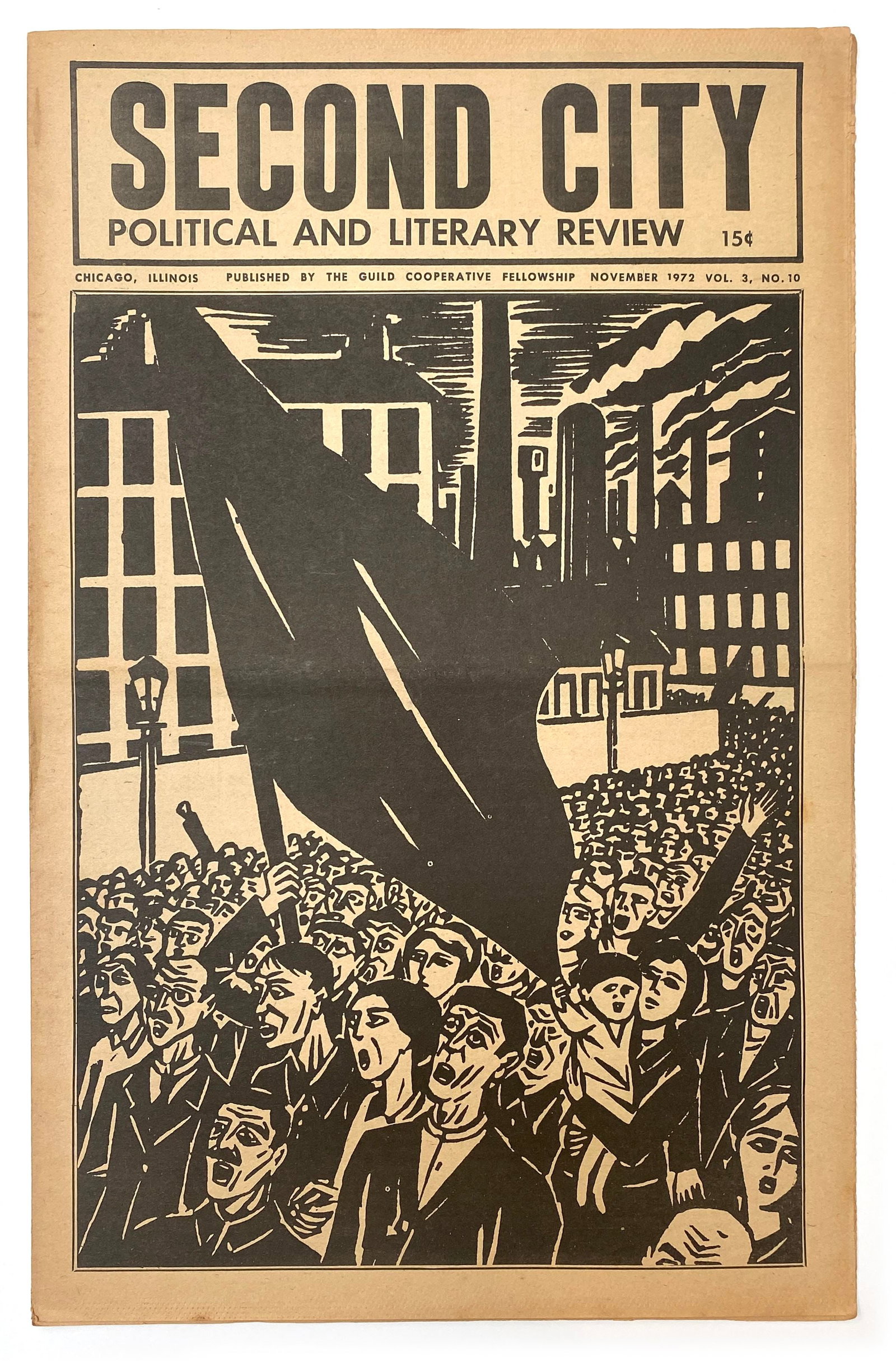 Second City - Angela Davis - Communist Election Rally - Vol. 3, No. 10: Details: Second City Political and Literary Review (Chicago, Illinois), November 1972, Vol. 3, No. 10. Underground newspaper published by the Guild Cooperative Fellowship. The issue features