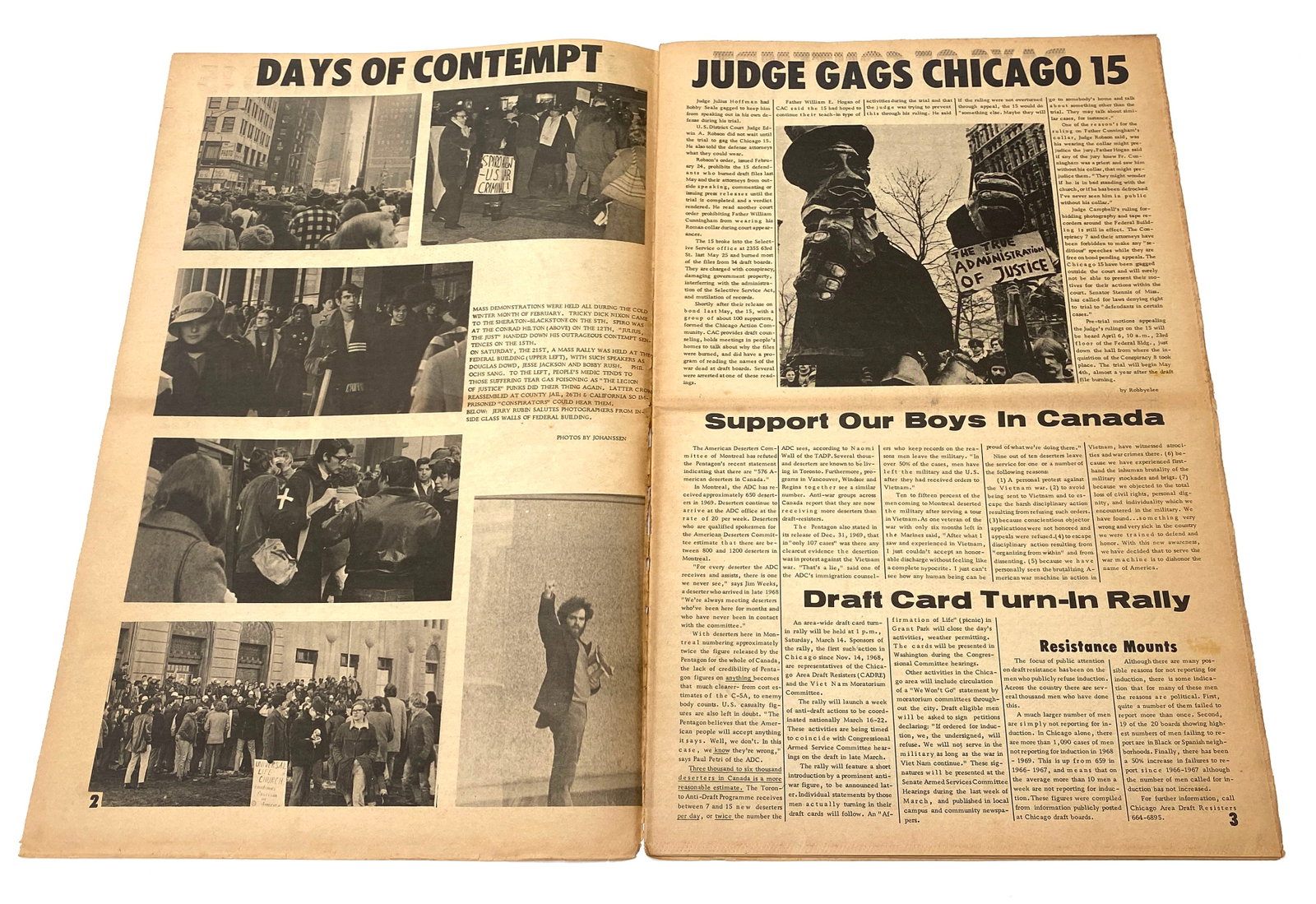 Second City - Chicago Seven - Vietnam War Protests - Anti-War Underground Newspaper - Vol. 2, No. 5 - 2
