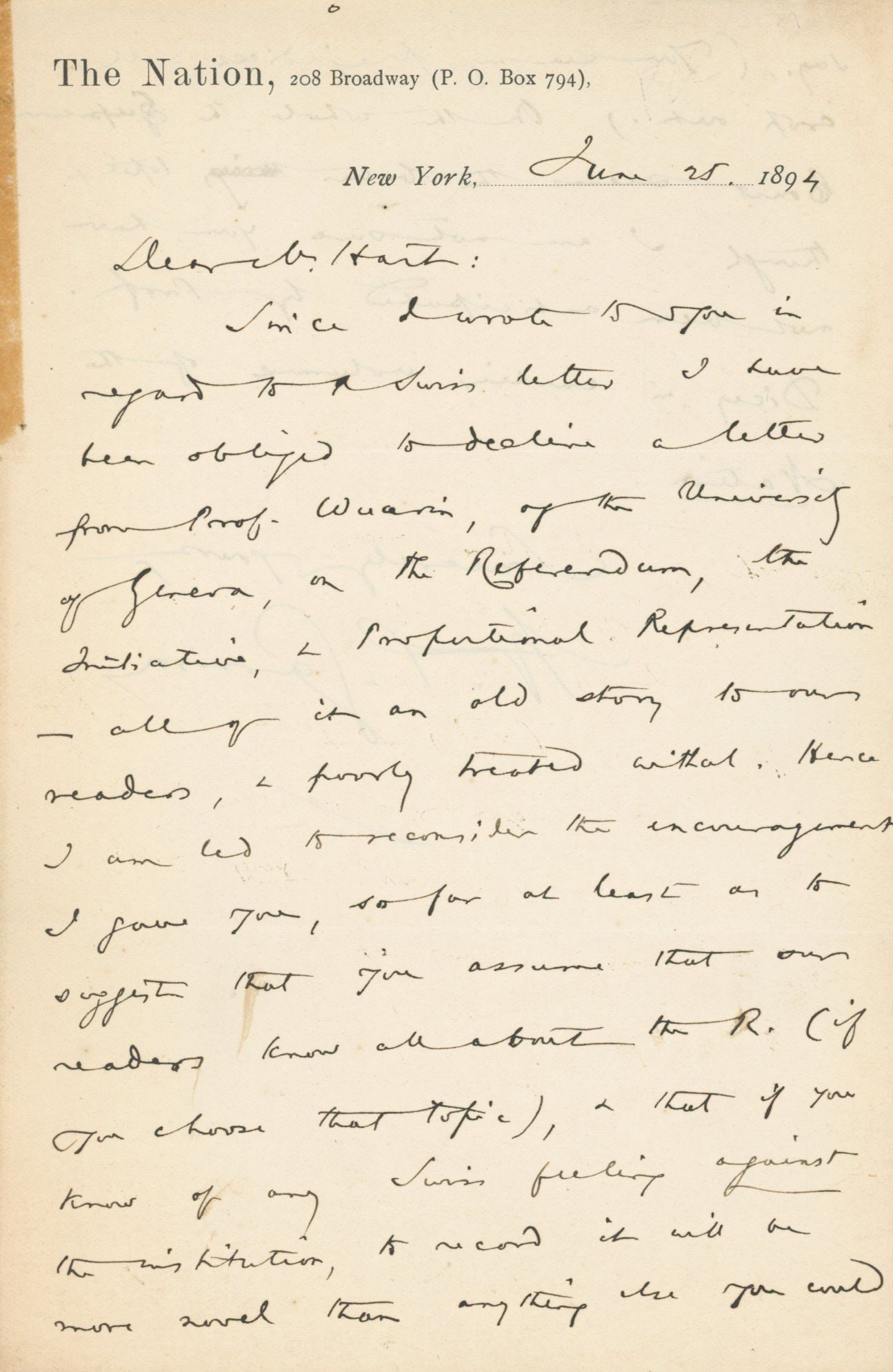 Wendell Phillips Garrison - Editor of The Nation & William Lloyd Garrison Son - Autographed Letter - 2