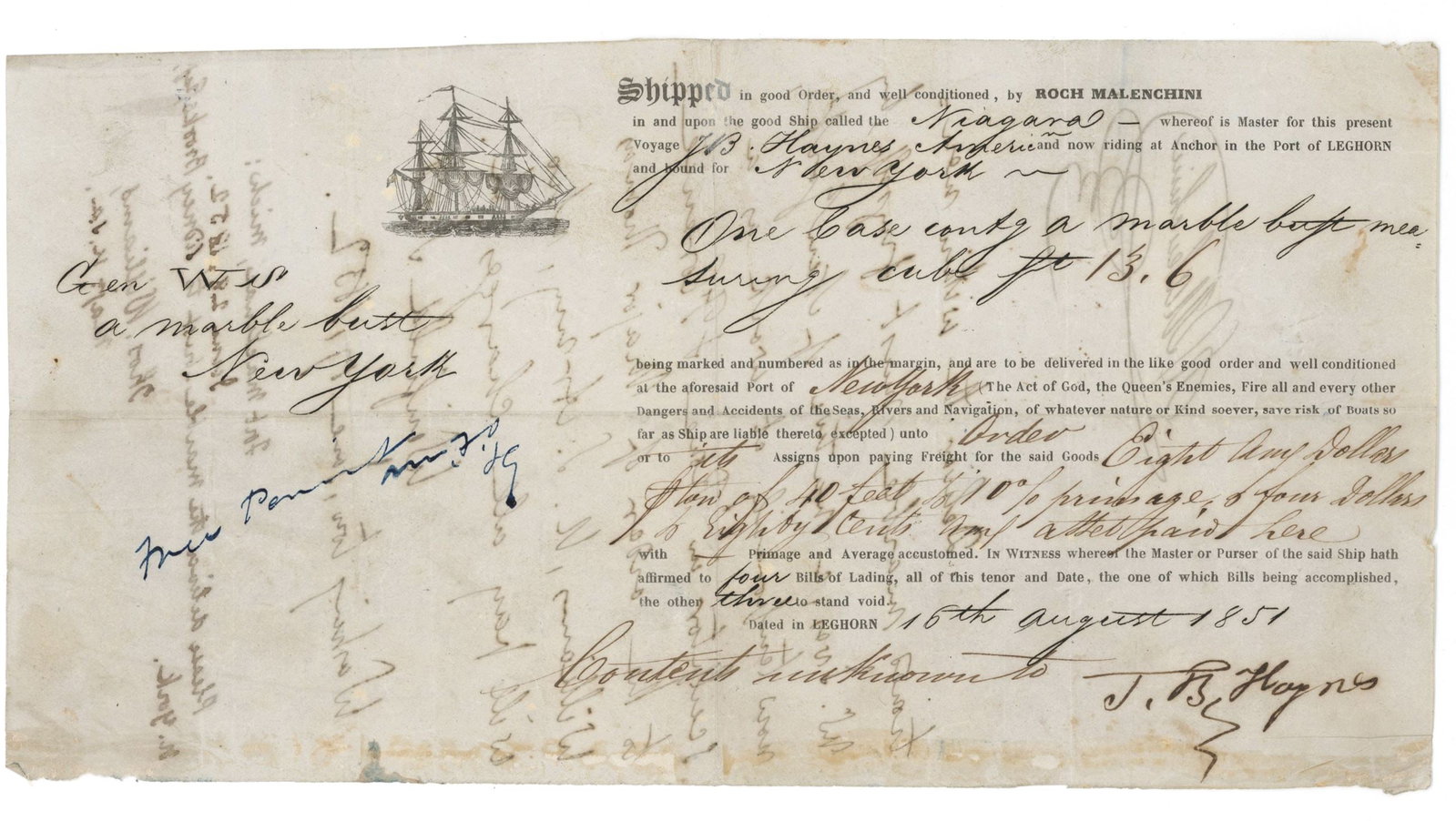 Winfield Scott - Military Commander & Presidential Candidate - Autographed Document - Marble Bust - 2