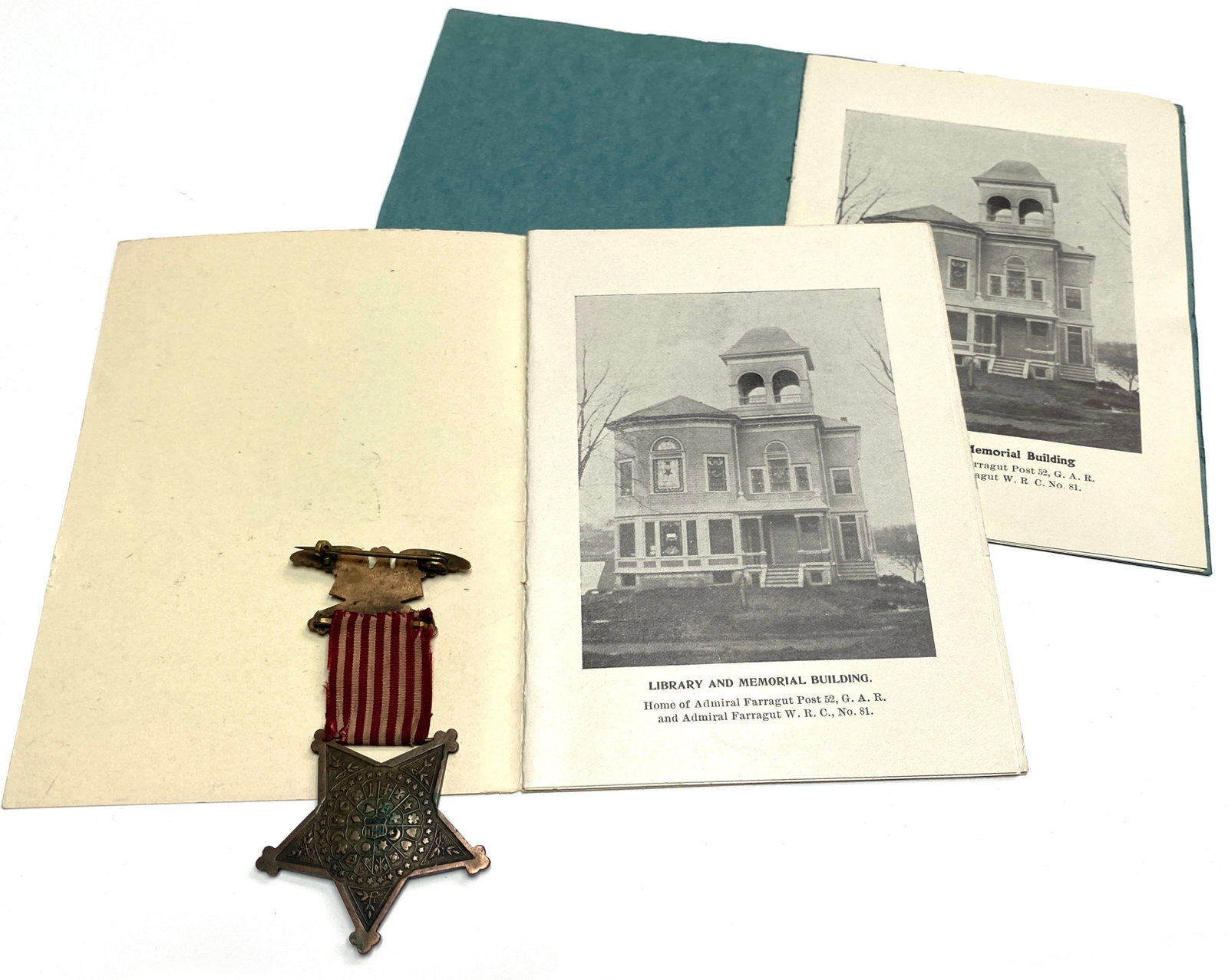 Grand Army of the Republic - Admiral Farragut Post No. 52 - Reunion Medal and Roster Booklets - 2