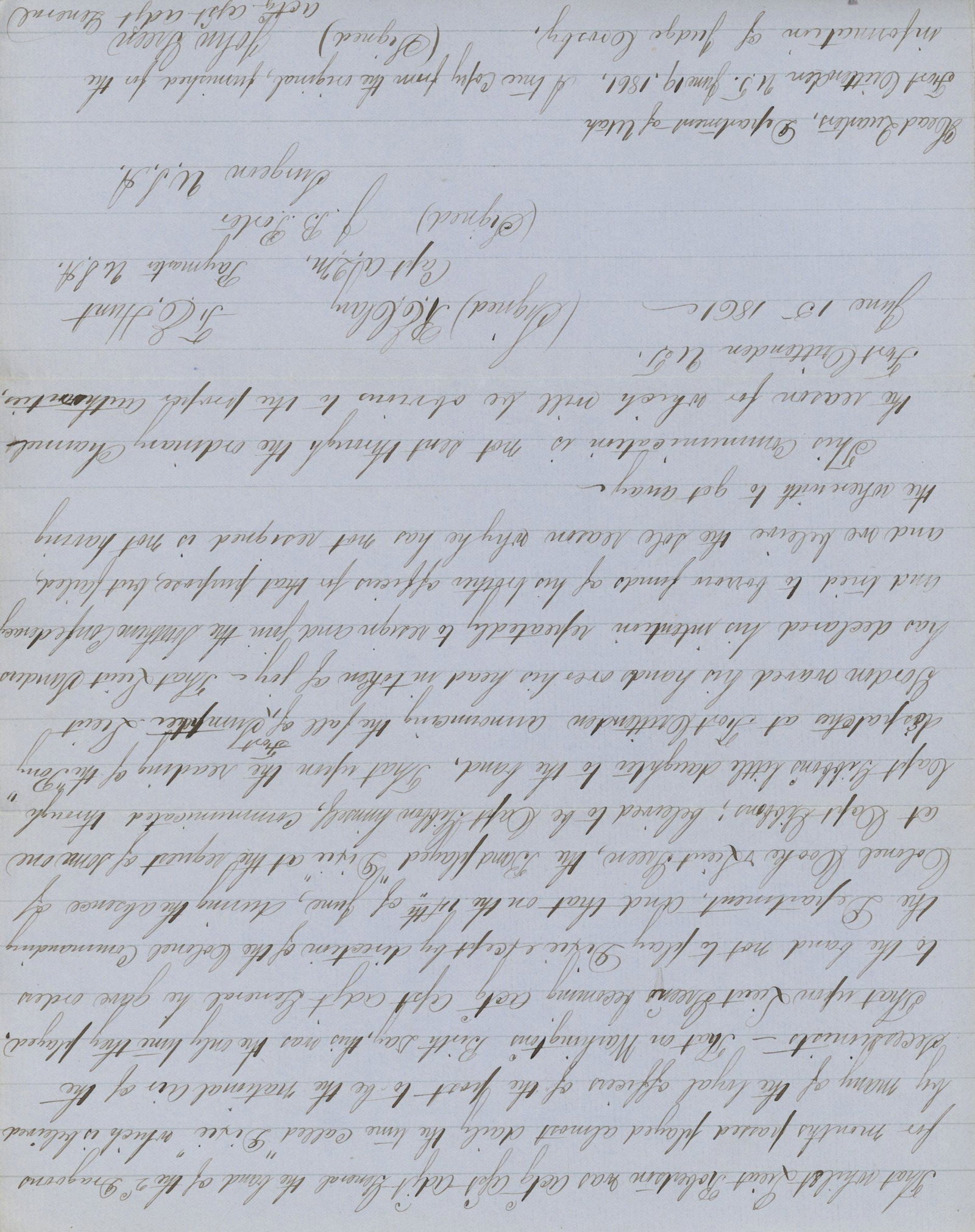Fort Crittenden Utah Secession Report - War Date Period Manuscript True Copy - June 19, 1861 - 3