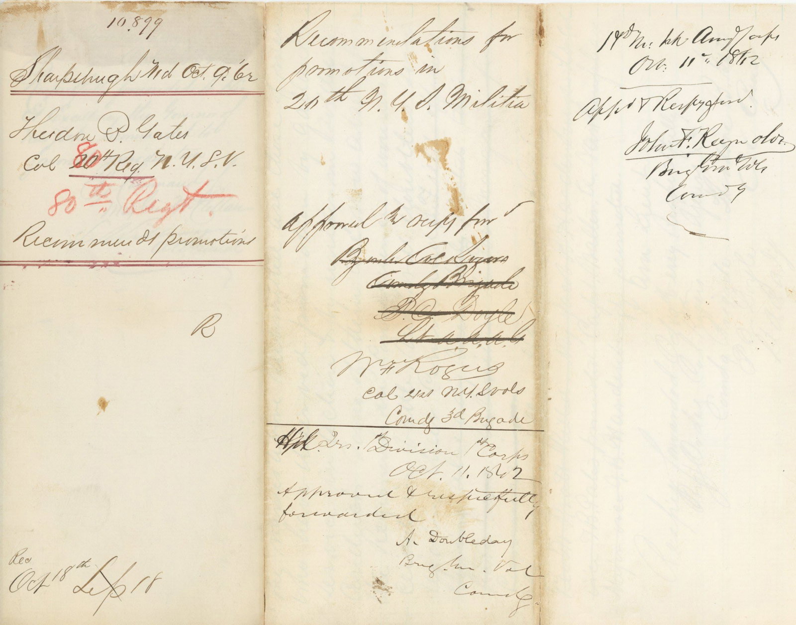 Abner Doubleday - Gettysburg Civil War General & Baseball Icon - Autographed 1862 War Date Letter - 4