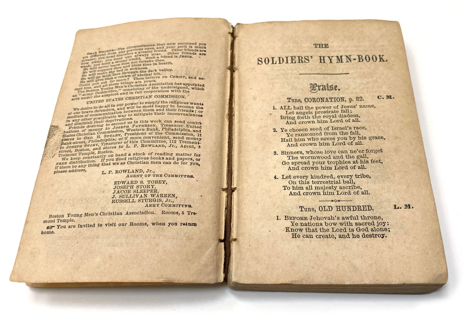 Civil War – The Soldiers’ Hymn-Book – Pocket Hymnal Issued by the Boston YMCA - 2