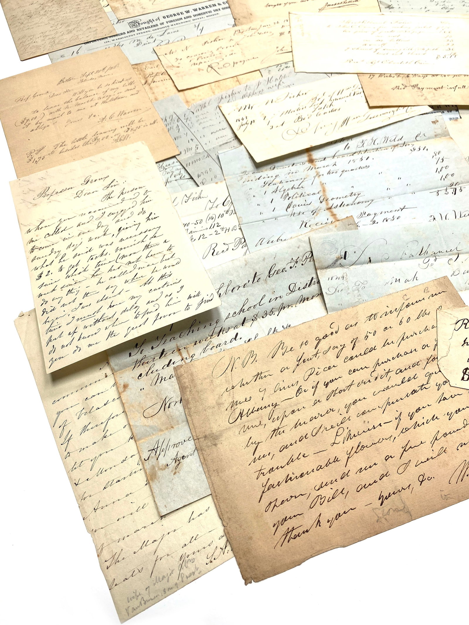 19th Century American Financial & Business Archive - 40+ Manuscript Documents & Letters - 2