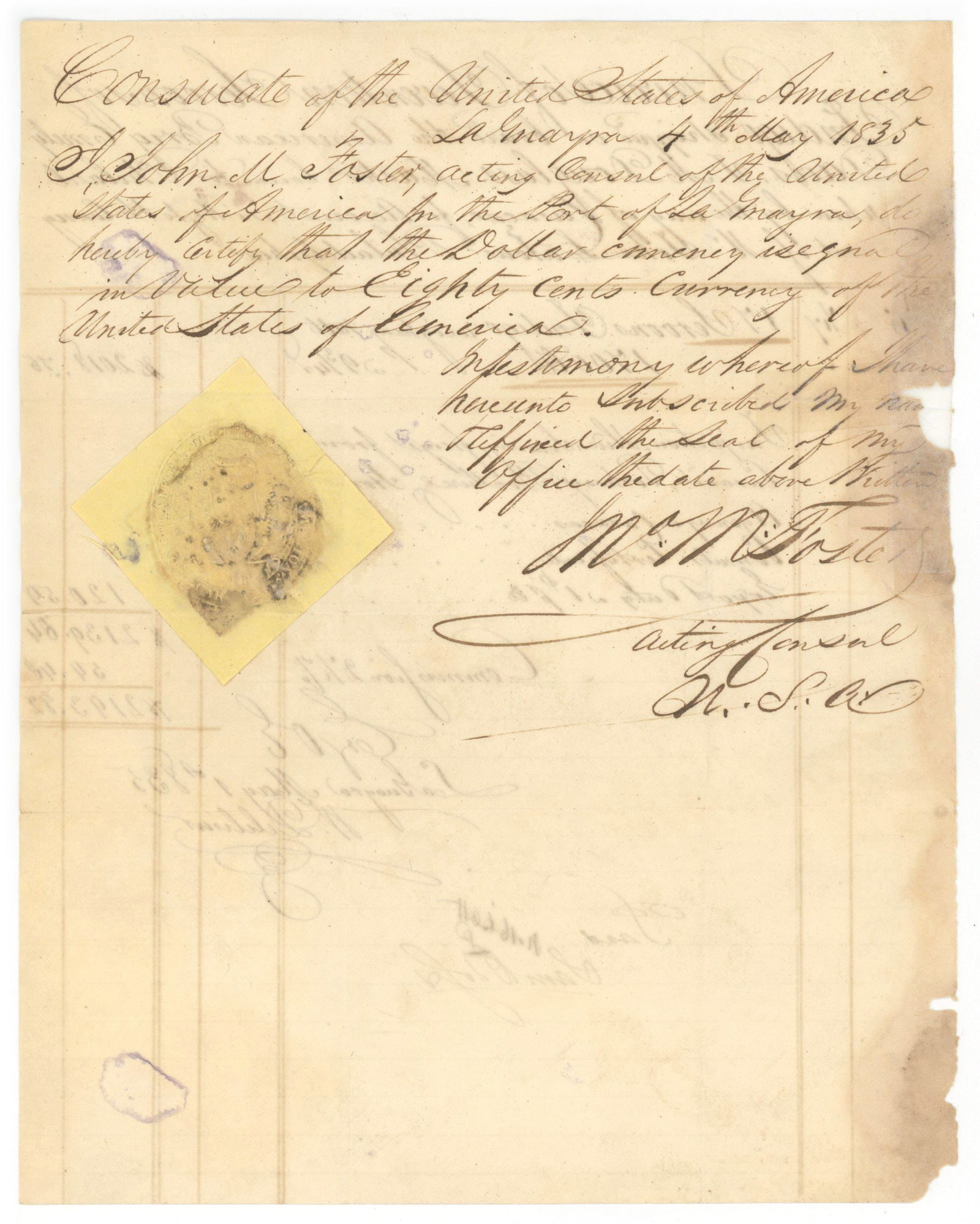 1835 Invoice for 17 Seroons Shipping on Brig. Emily David Bound for Philadelphia via Curacao - 2