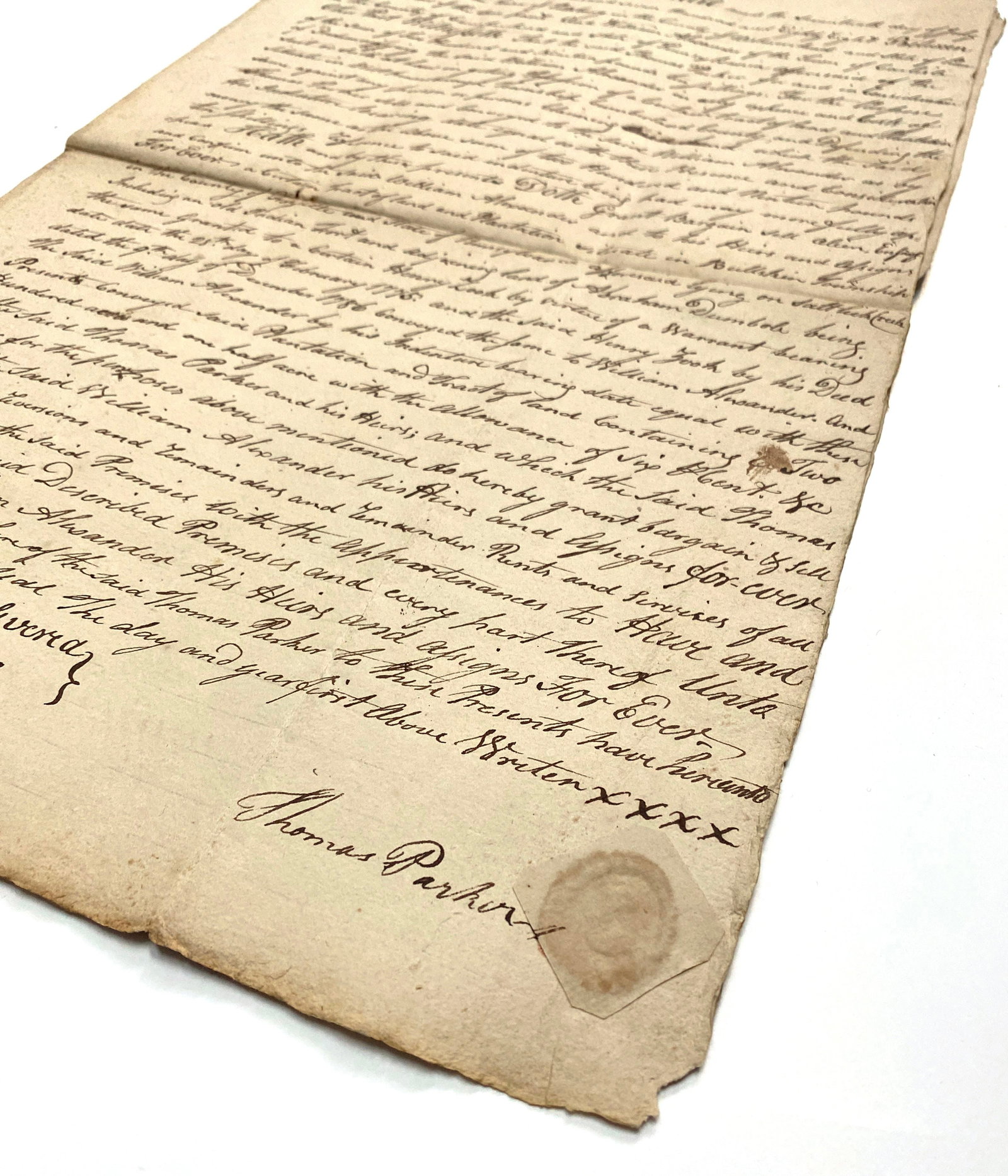 1788 Pennsylvania Land Indenture - Thomas Parker - Westmoreland and Fayette Counties - 2