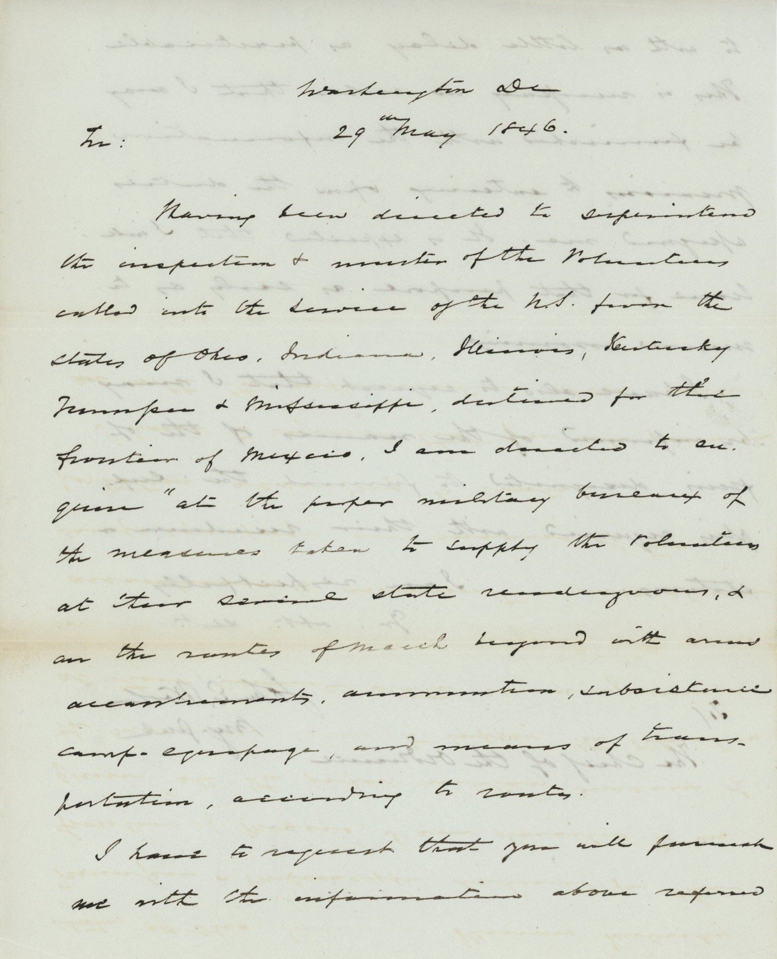 John E. Wool - Mexican-American War, War of 1812 & Civil War - Volunteer Mobilization ALS - 1846 - 2