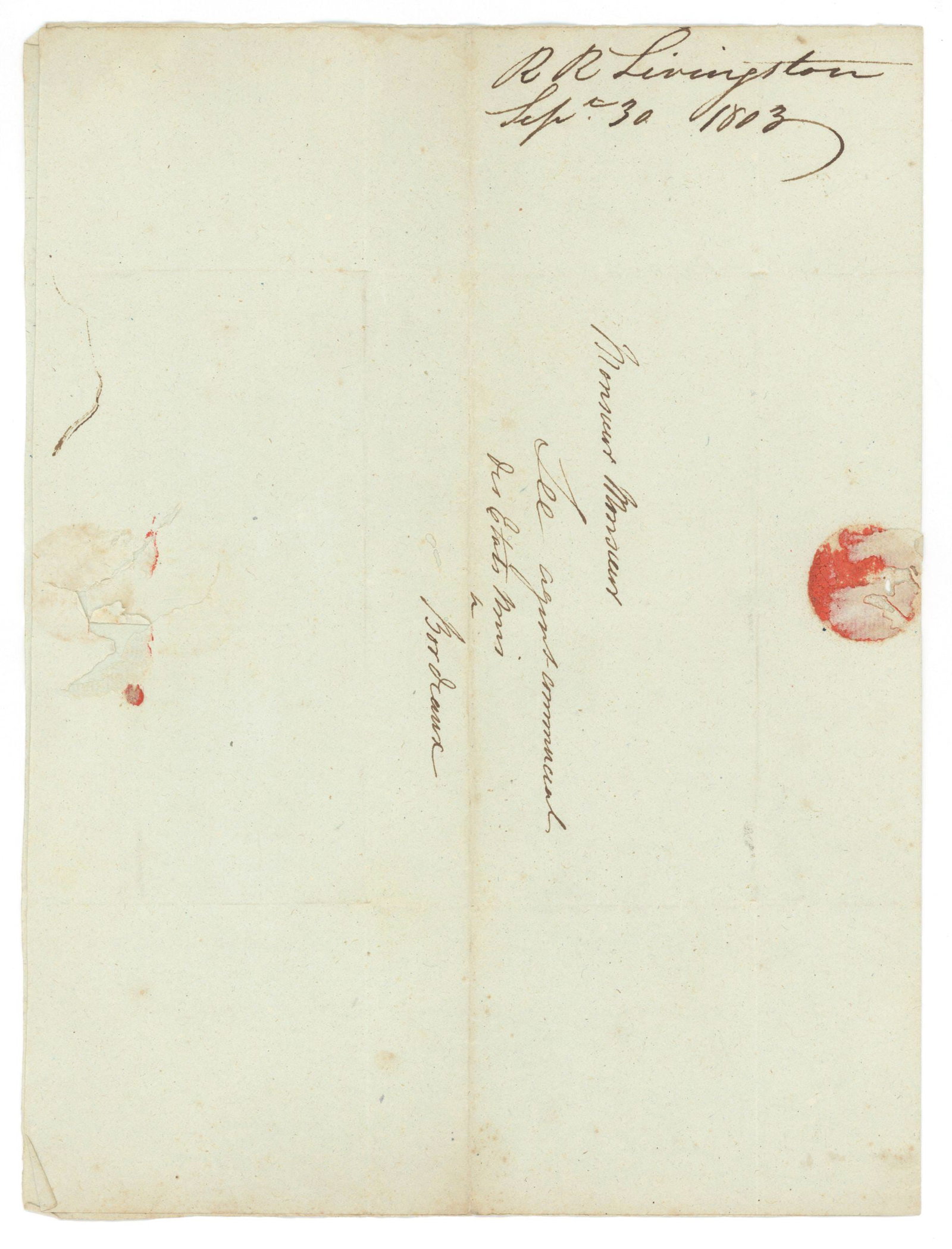 Robert R. Livingston - Founding Father & Declaration of Independence Committee of Five - ALS - 2