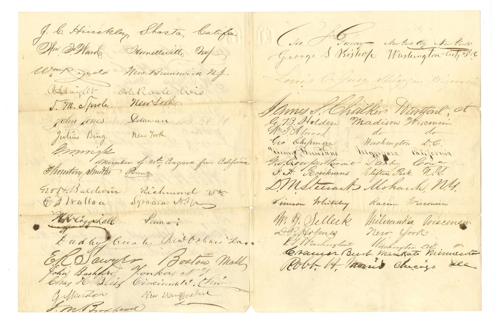 Civil War Manuscript Petition – 50+ Signatures – Paymaster General Endorsement – J - 2