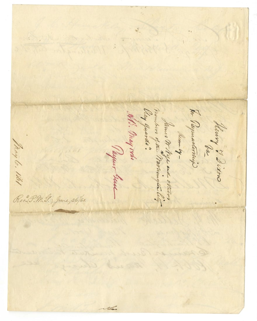 Civil War Manuscript Petition – 50+ Signatures – Paymaster General Endorsement – J - 3