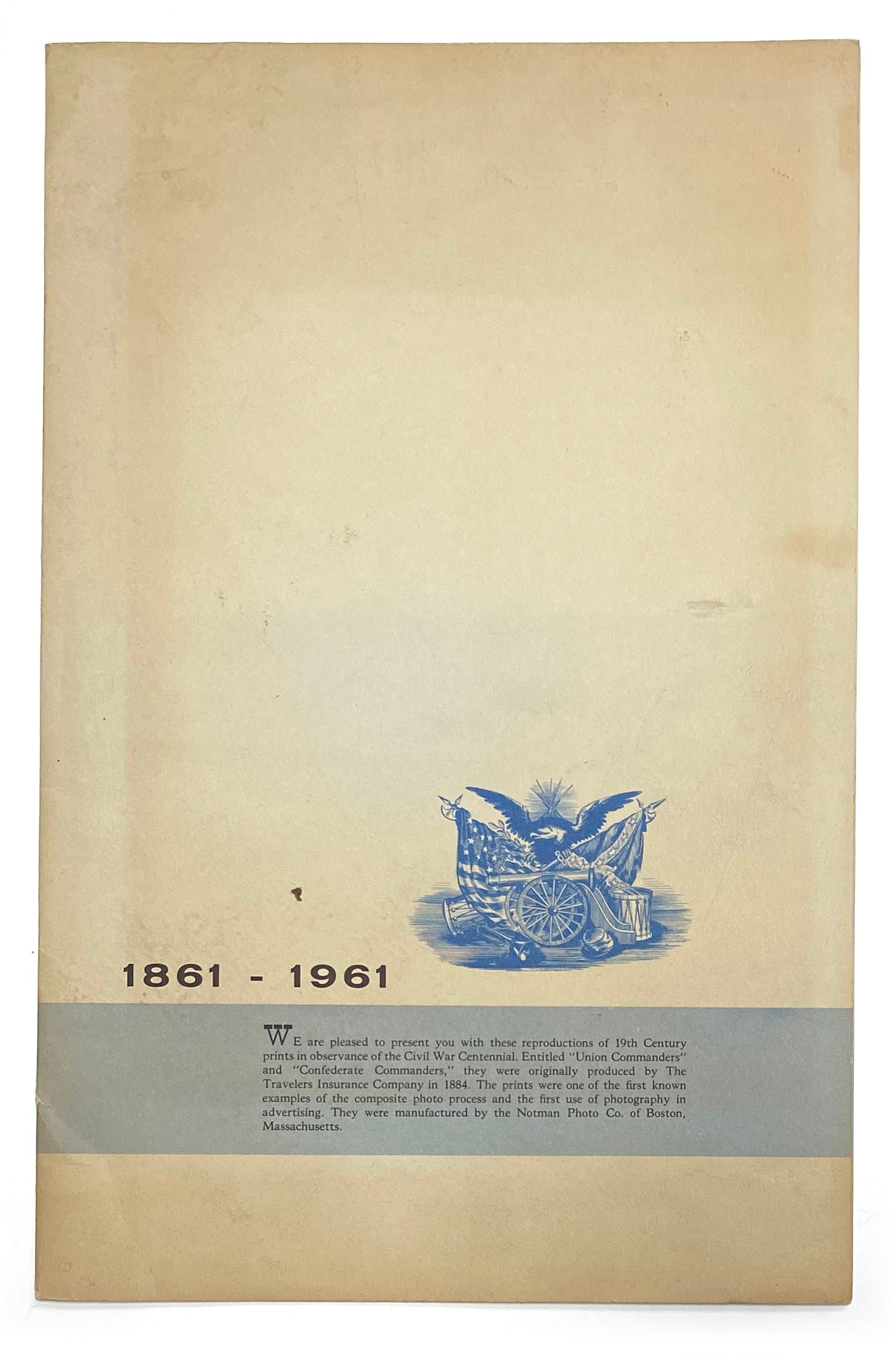 Civil War Centennial - Union & Confederate Commanders - Travelers Insurance Portfolio - 1961 - 2