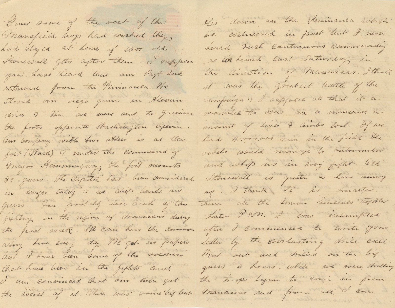 George R. Baldwin - 1st CT Heavy Artillery - 1862 Civil War Soldier Letter - Patriotic Letterhead - 2