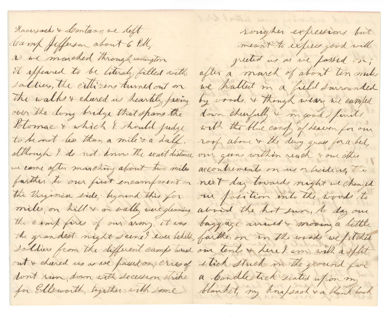 Civil War - Union Soldier - Four-Page Manuscript Letter - First Battle of Bull Run Camp Letter - 2