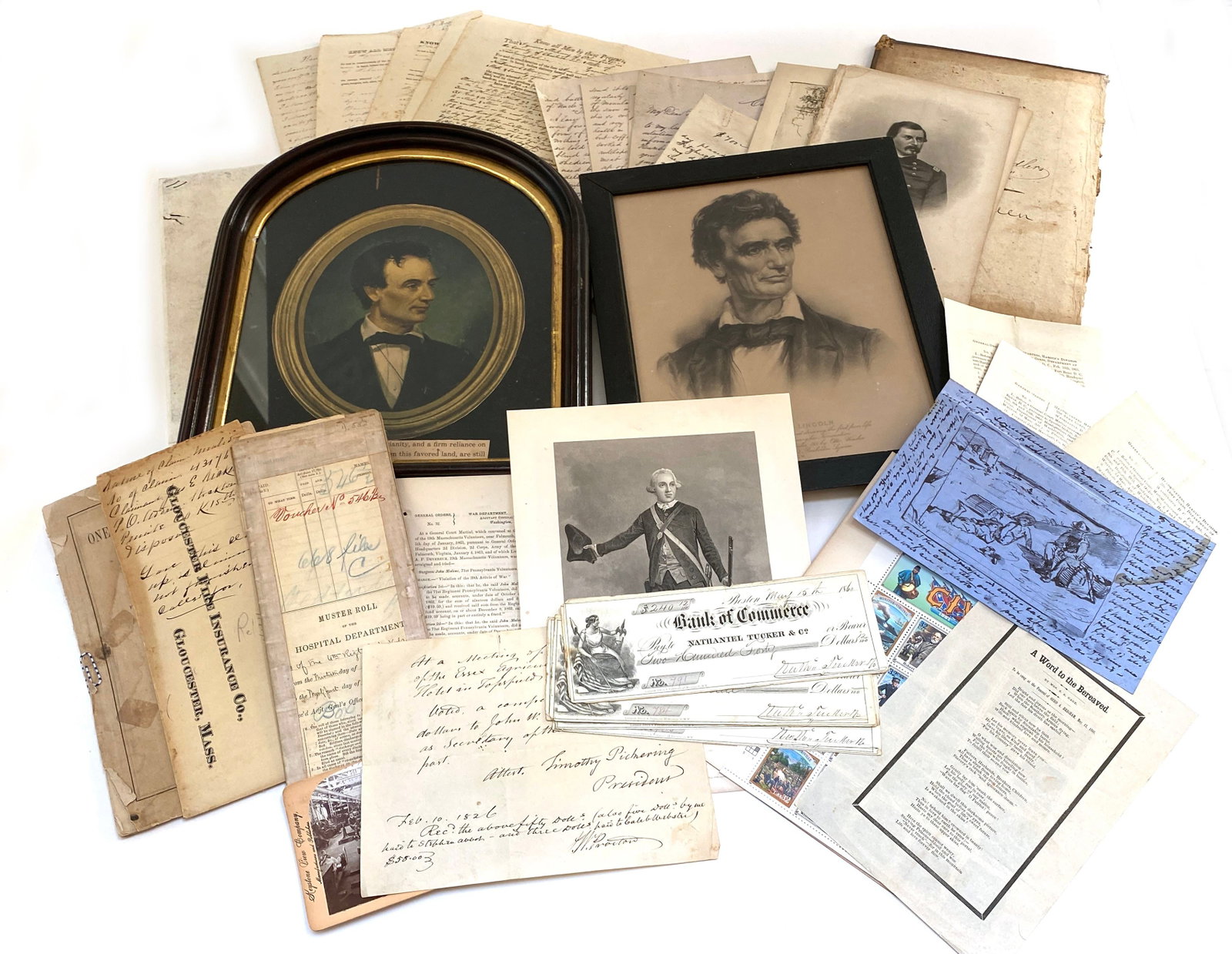 Early 19th Century Through Civil War Manuscript and Ephemera Discovery Lot - Approximately 45 pp. (1 of 4)