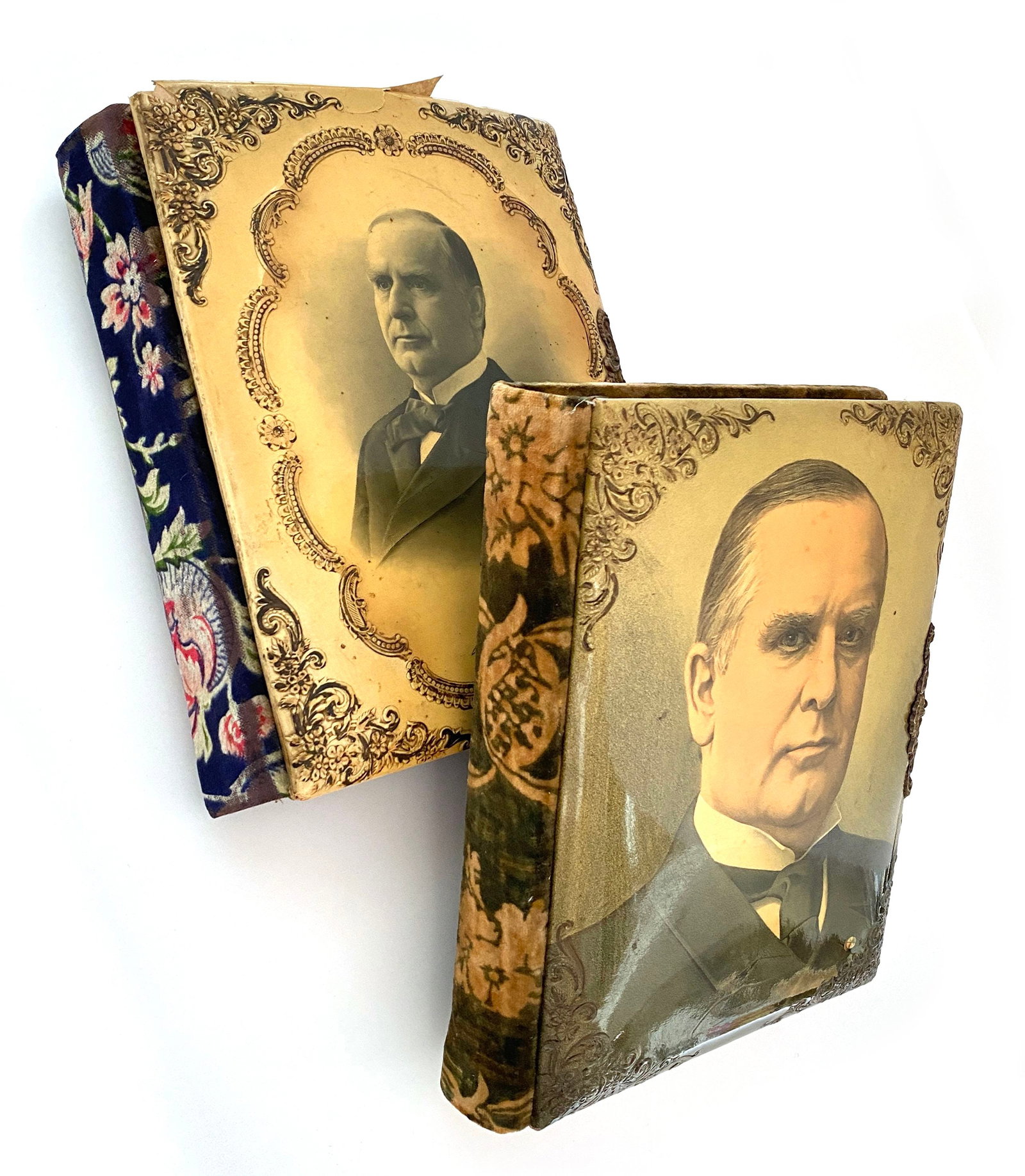 William McKinley – Memorial Cabinet Card Photo Albums – Pair of Antique Velvet Photograp - 2