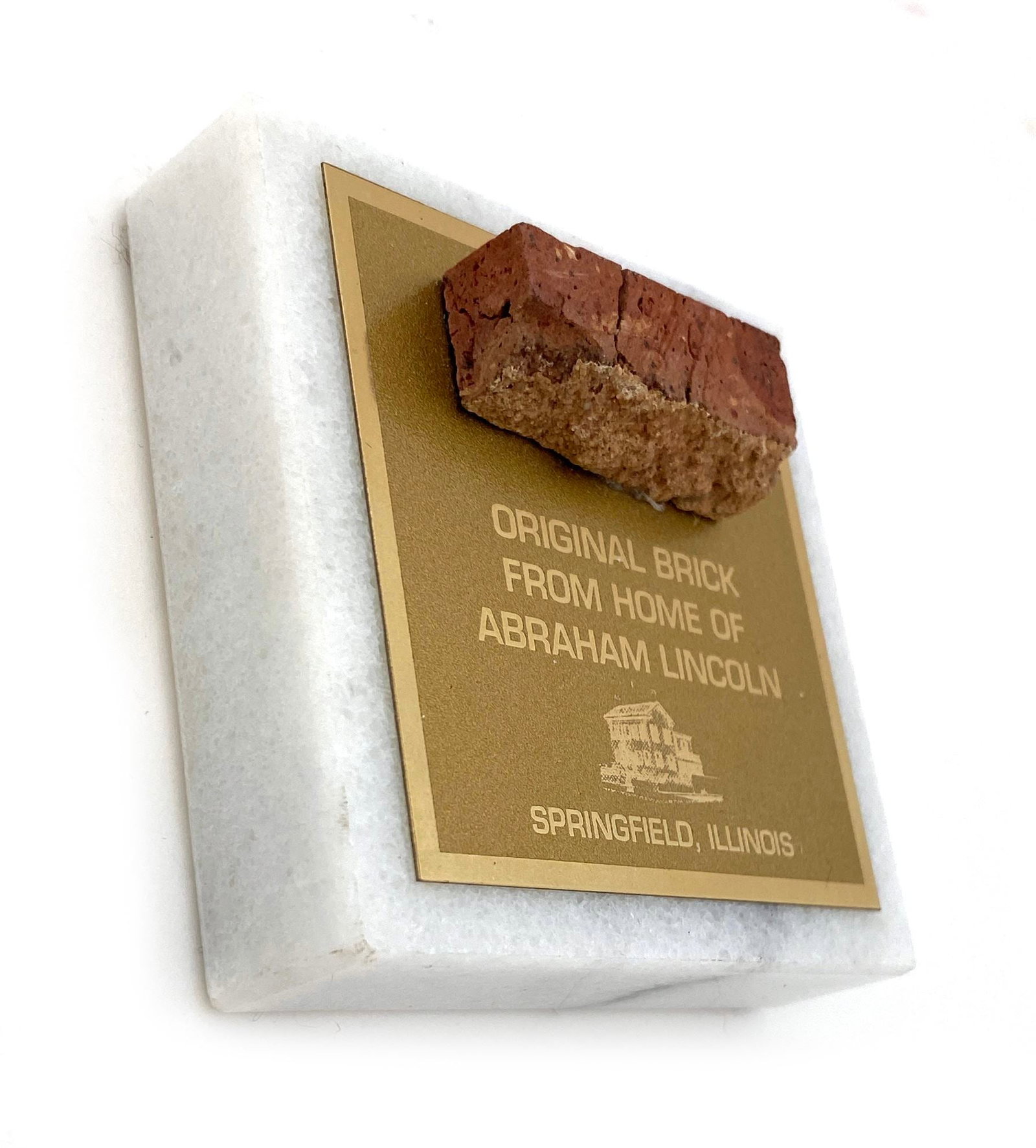 Abraham Lincoln - Lincoln Home Foundation Brick Relic Display - 2