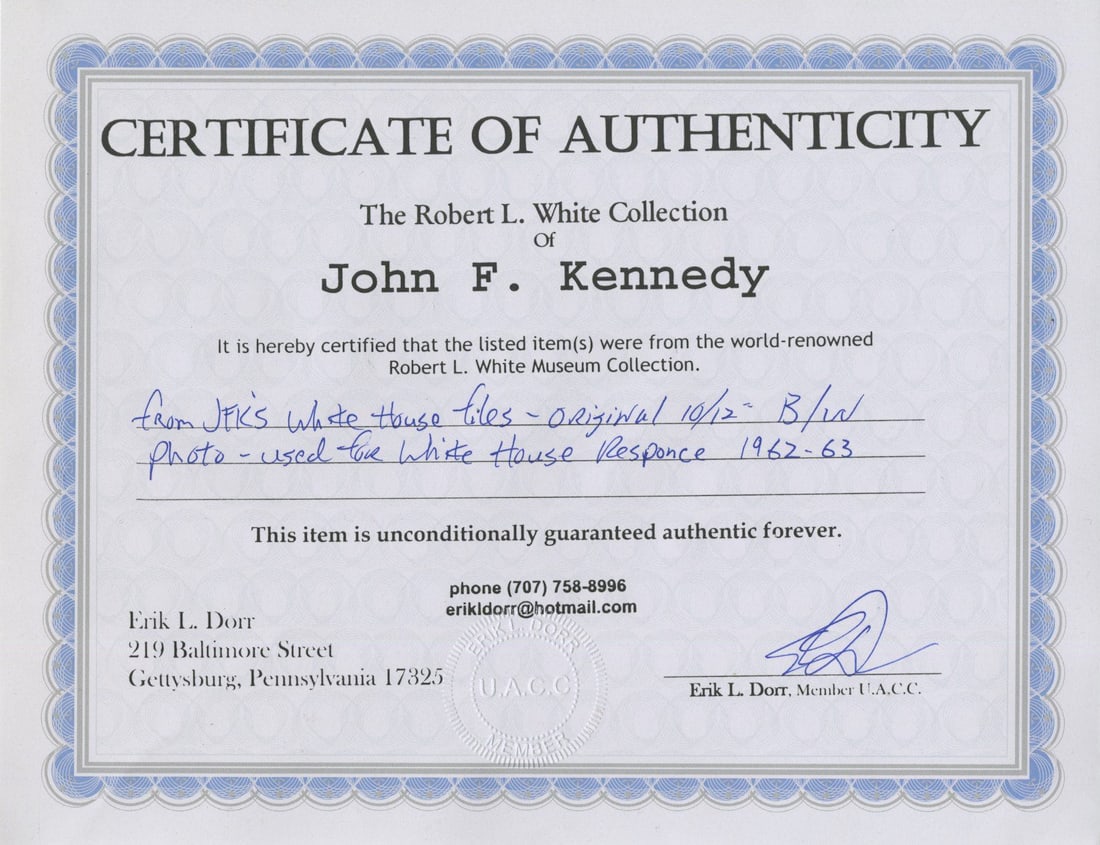John F. Kennedy & Jacqueline Kennedy – White House Official Photograph – From the White  - 2
