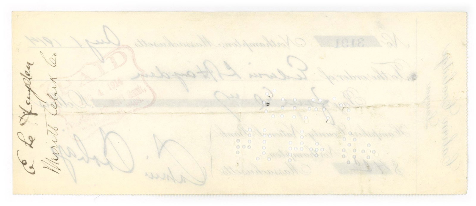 Calvin Coolidge - 30th President of the United States - Autographed 1914 Canceled Check - 2