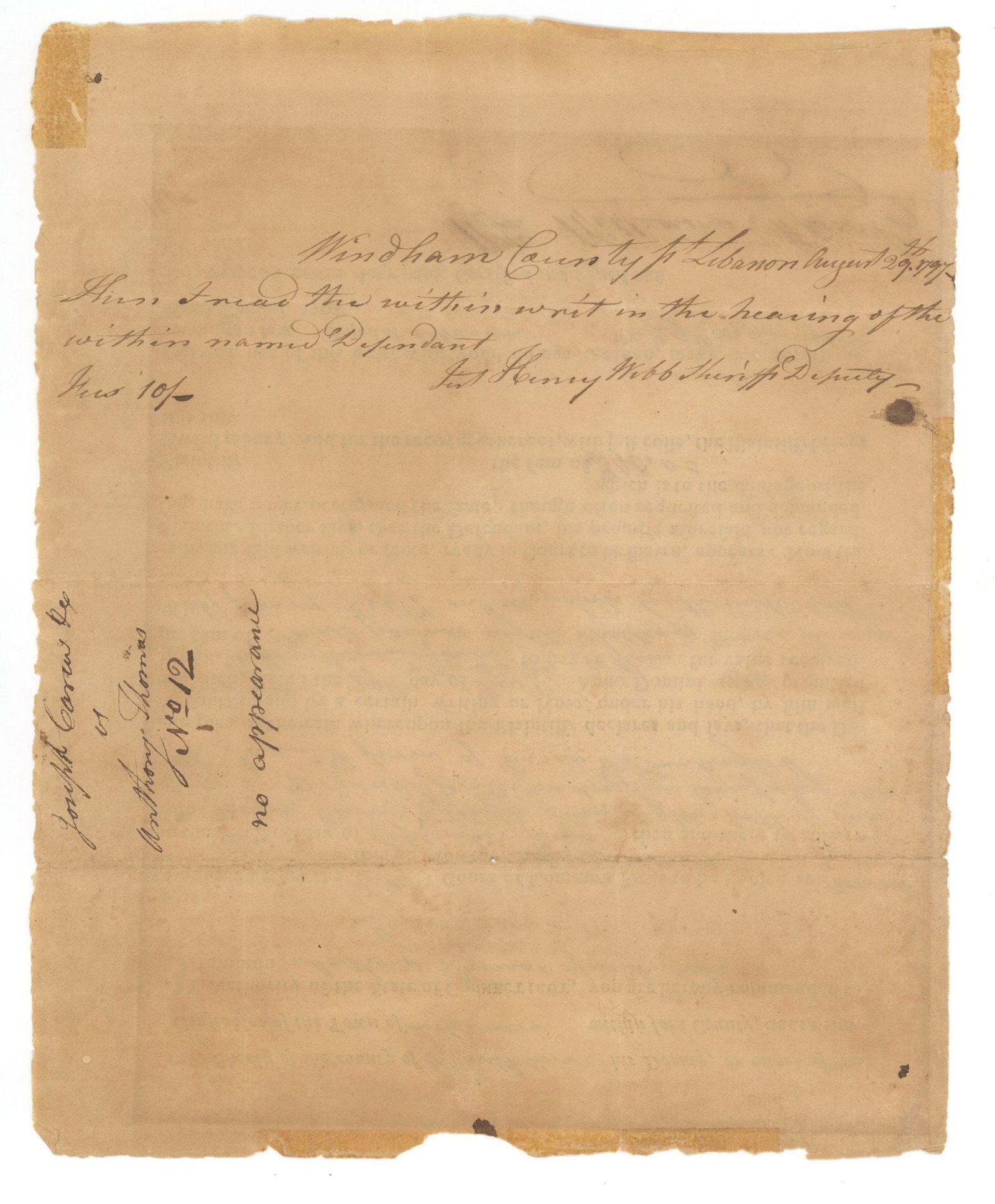 William Williams - Declaration of Independence Signer - Autographed Legal Document - 1797 - 2