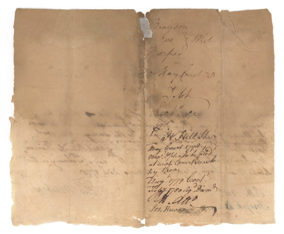Joseph Hewes - Declaration of Independence Signer - Revolutionary War Court Writ - 1778 - 2